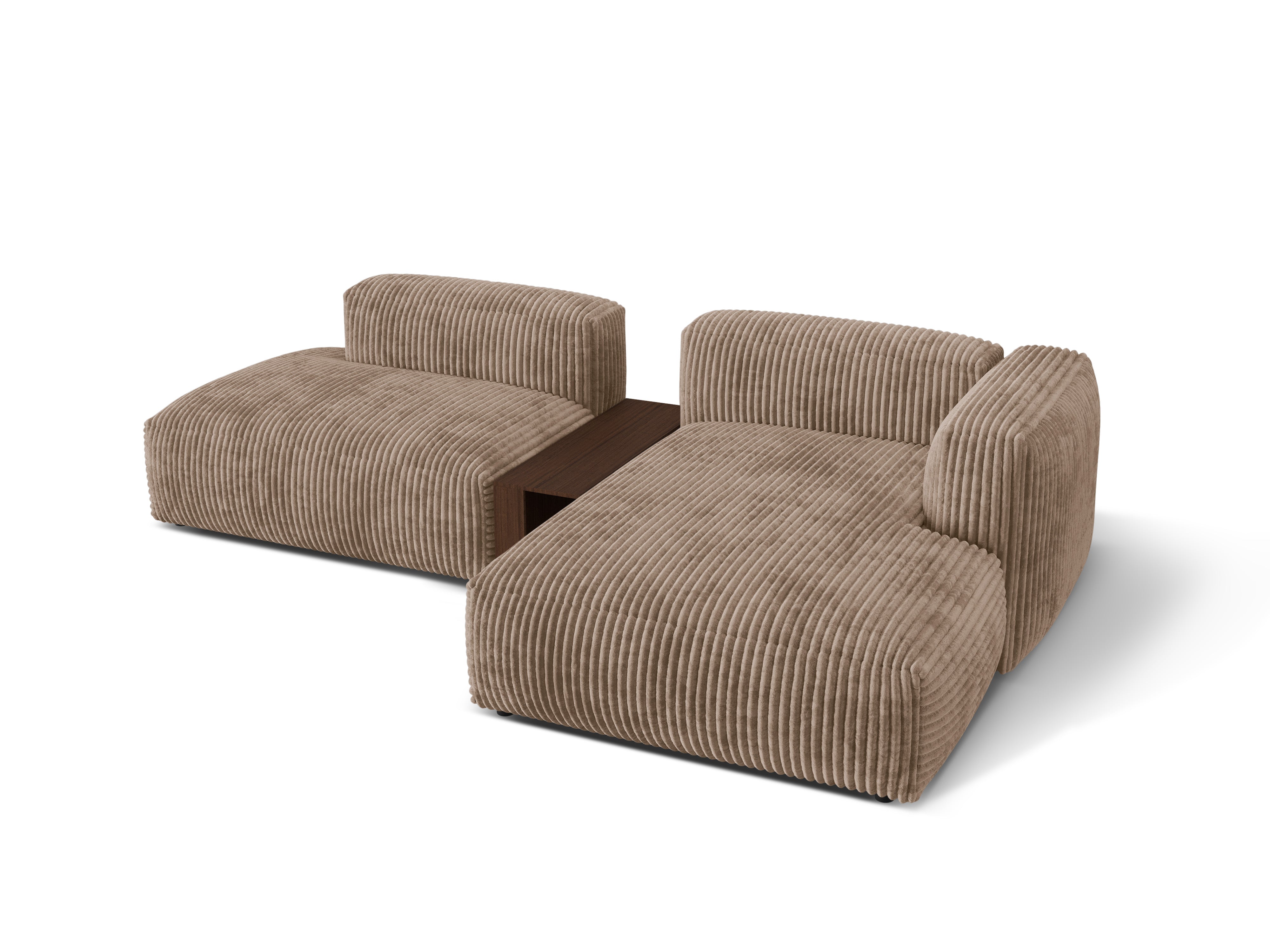 Right -sided corner with a Martin table Dark beige corduroy