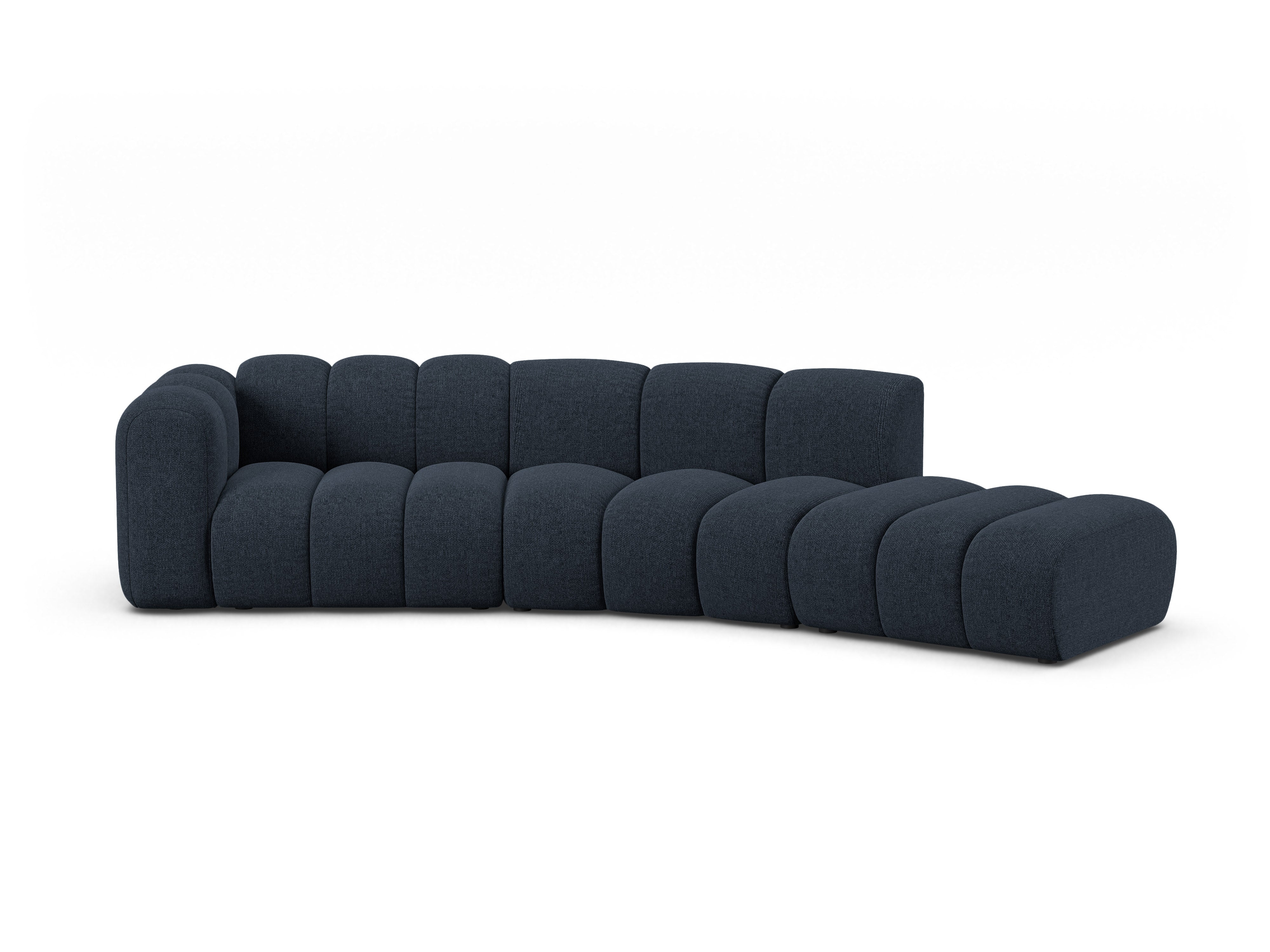 5-seater right-facing LUPINE sofa in navy chenille