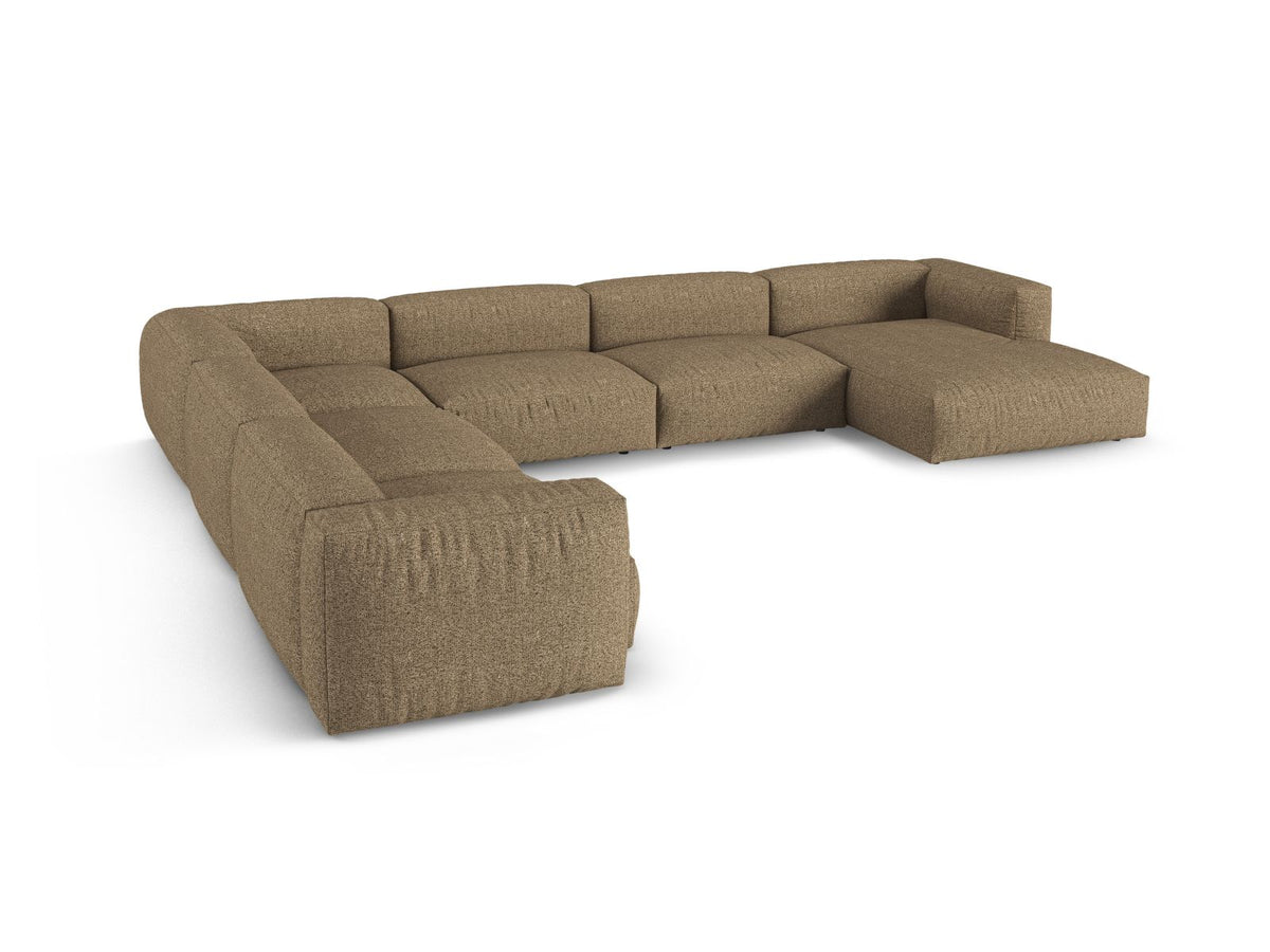 Narożnik modułowy lewostronny duży XL MARTINA cappuccino boucle – ujęcie tylne