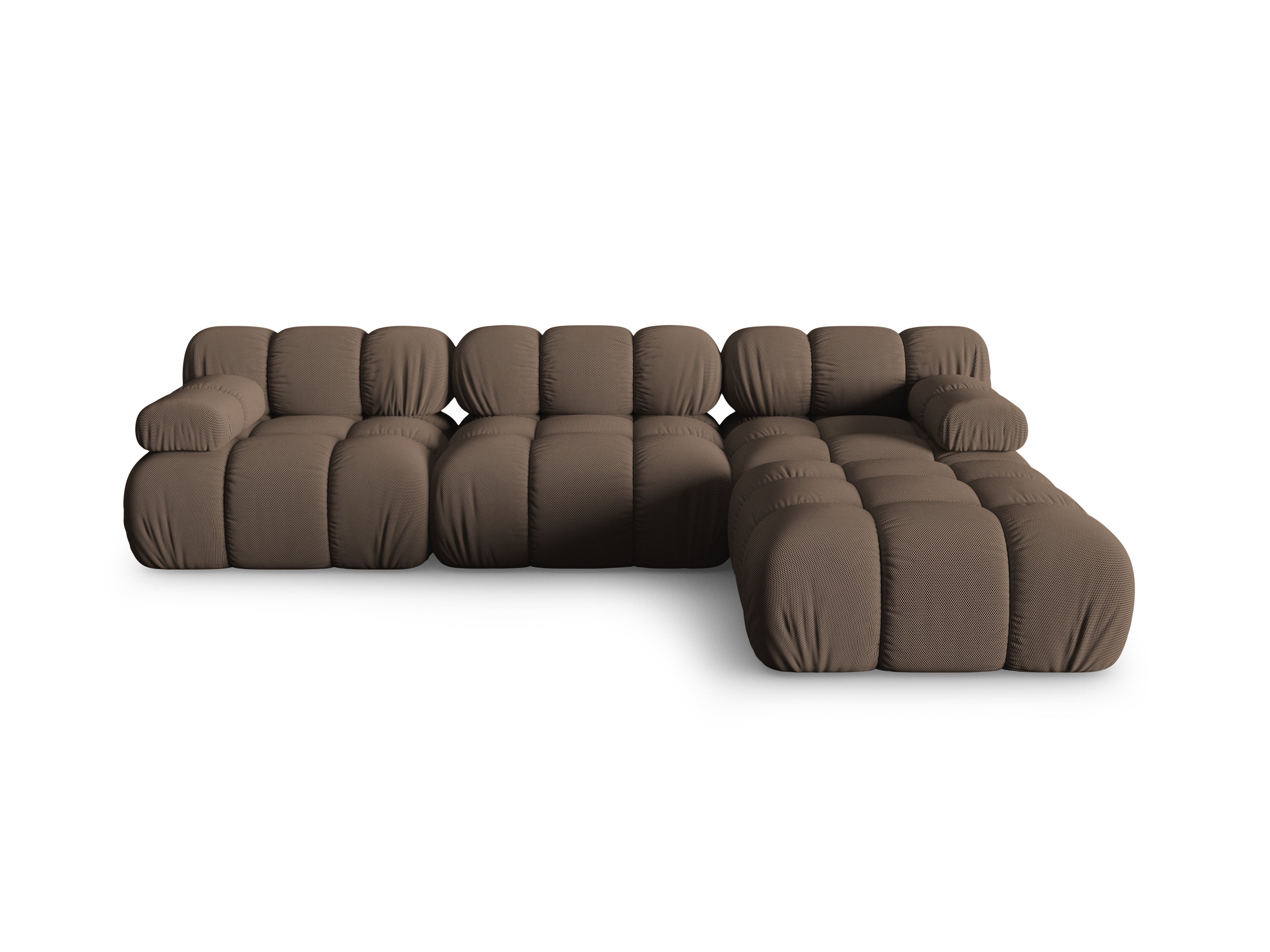 Universal corner sofa BELLIS in brown 3D fabric