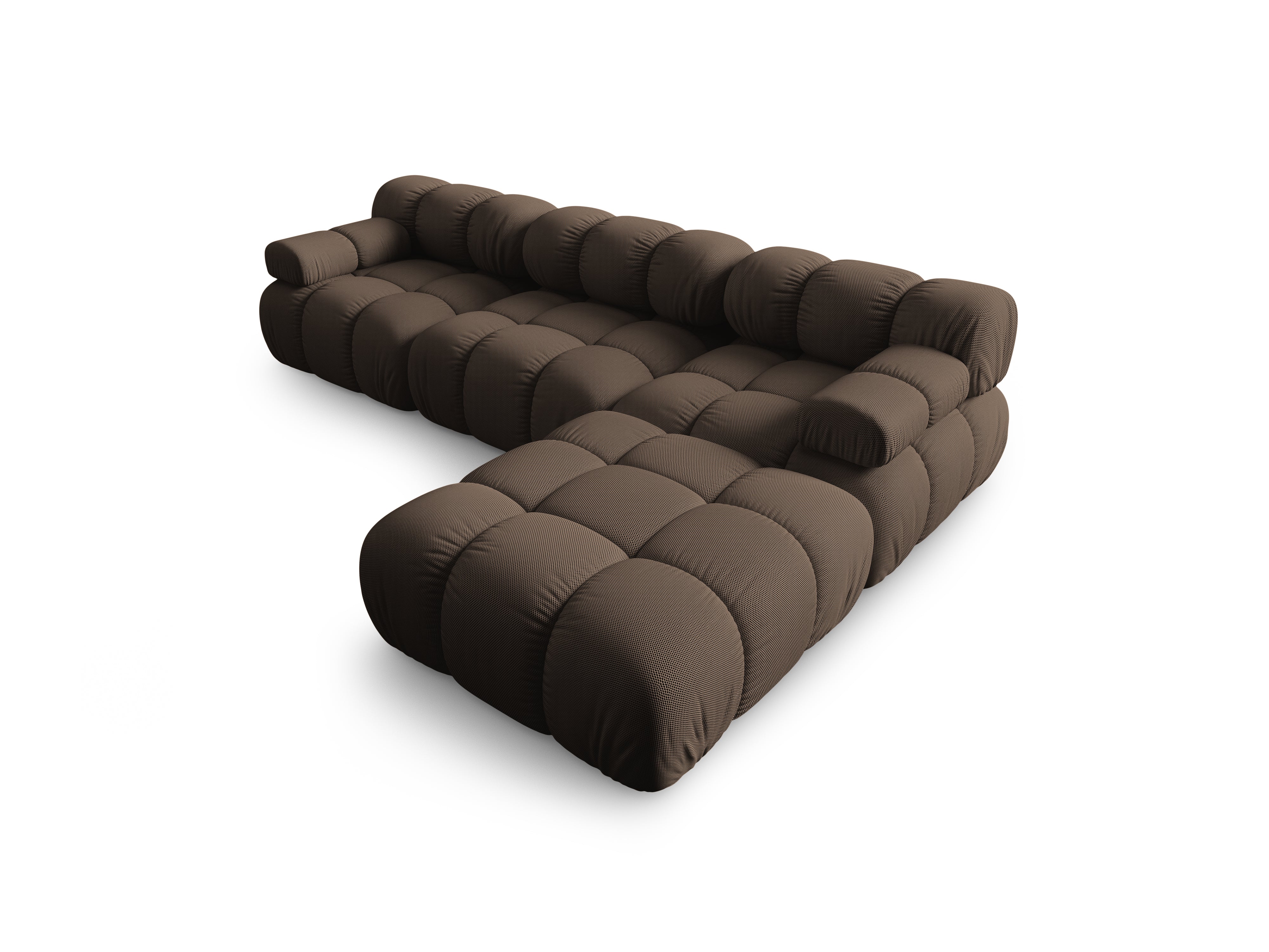 Universal corner sofa BELLIS in brown 3D fabric