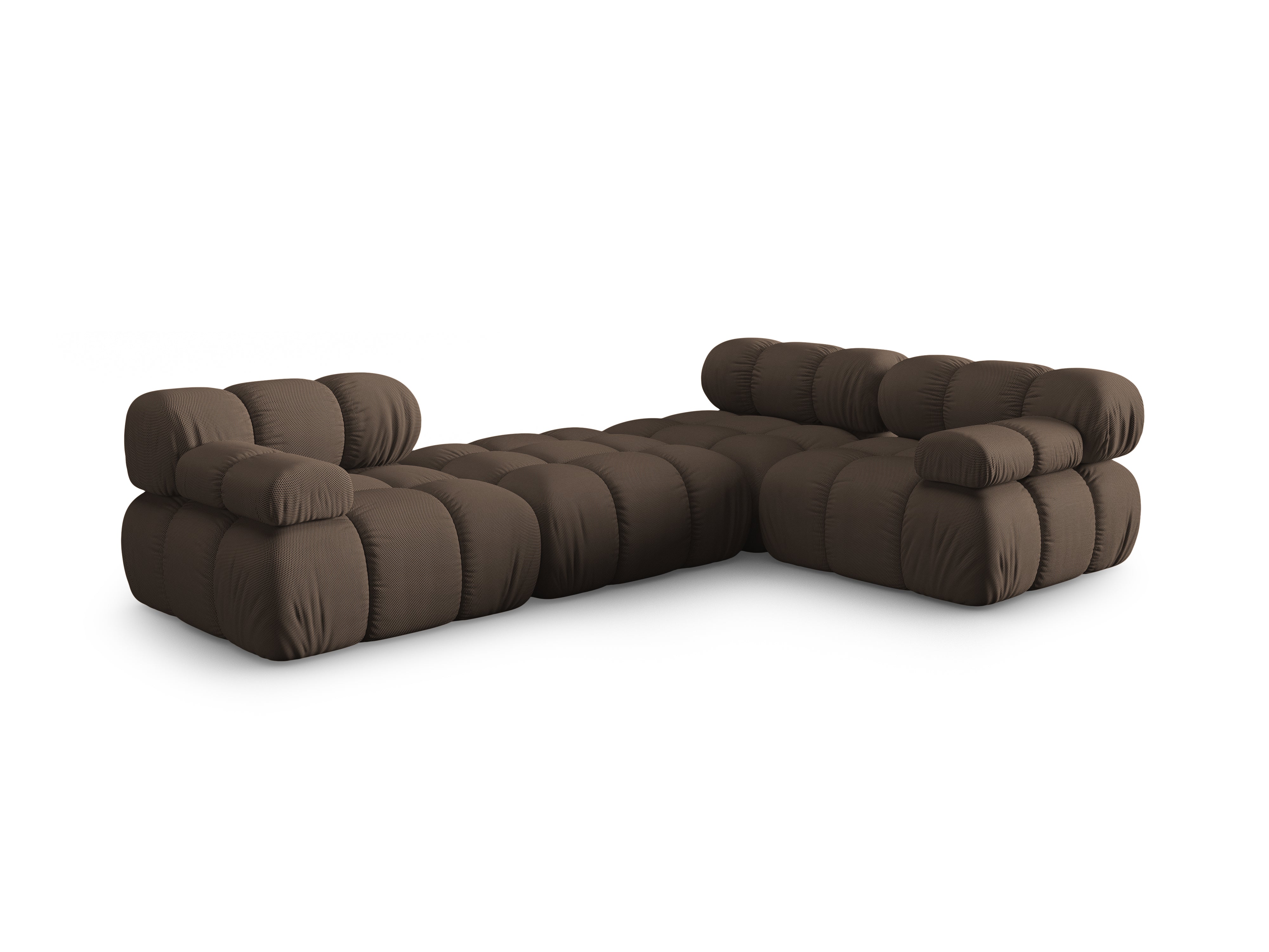 Universal corner sofa BELLIS in brown 3D fabric