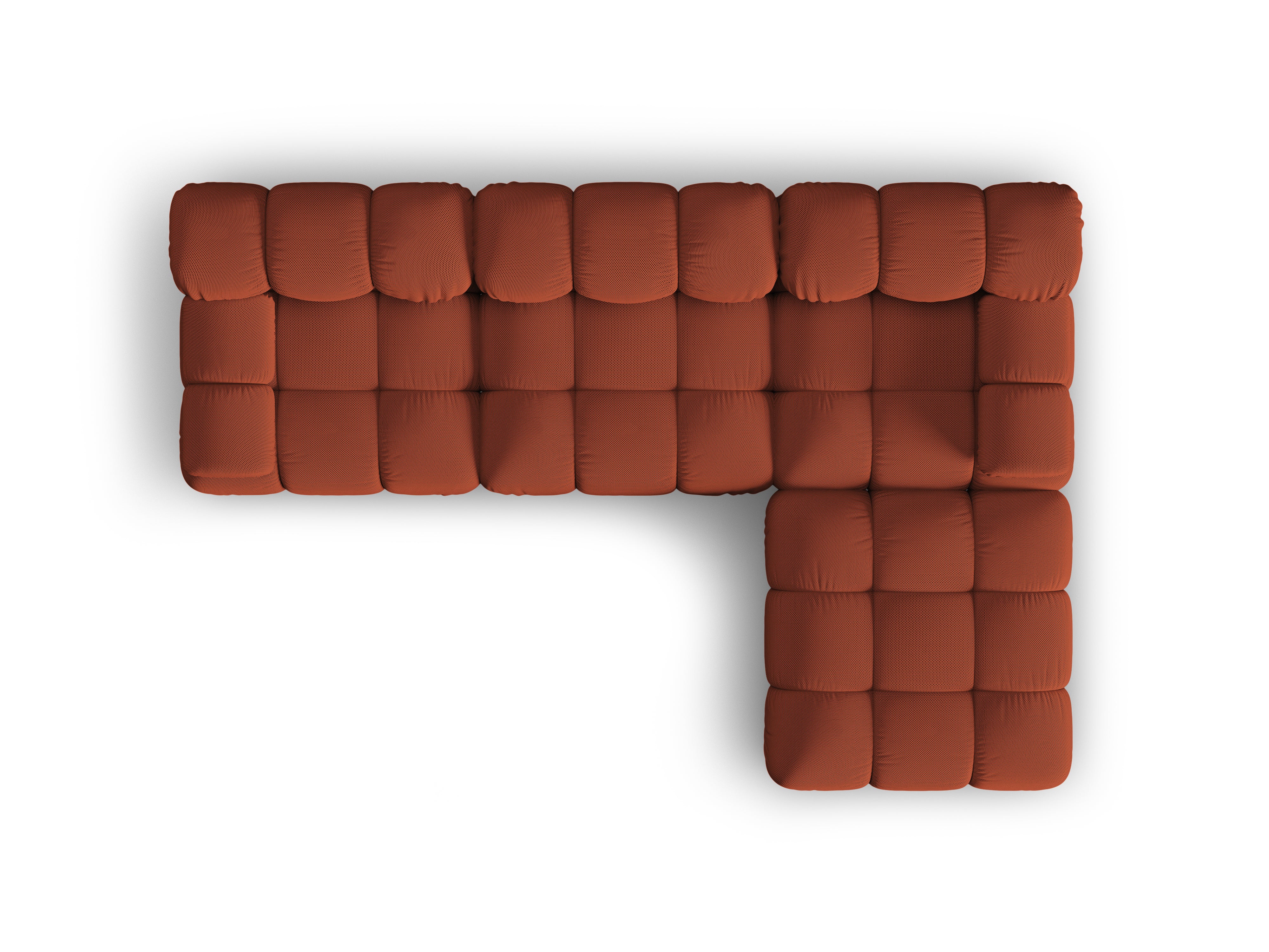 Universal corner sofa BELLIS in brick-colored 3D fabric