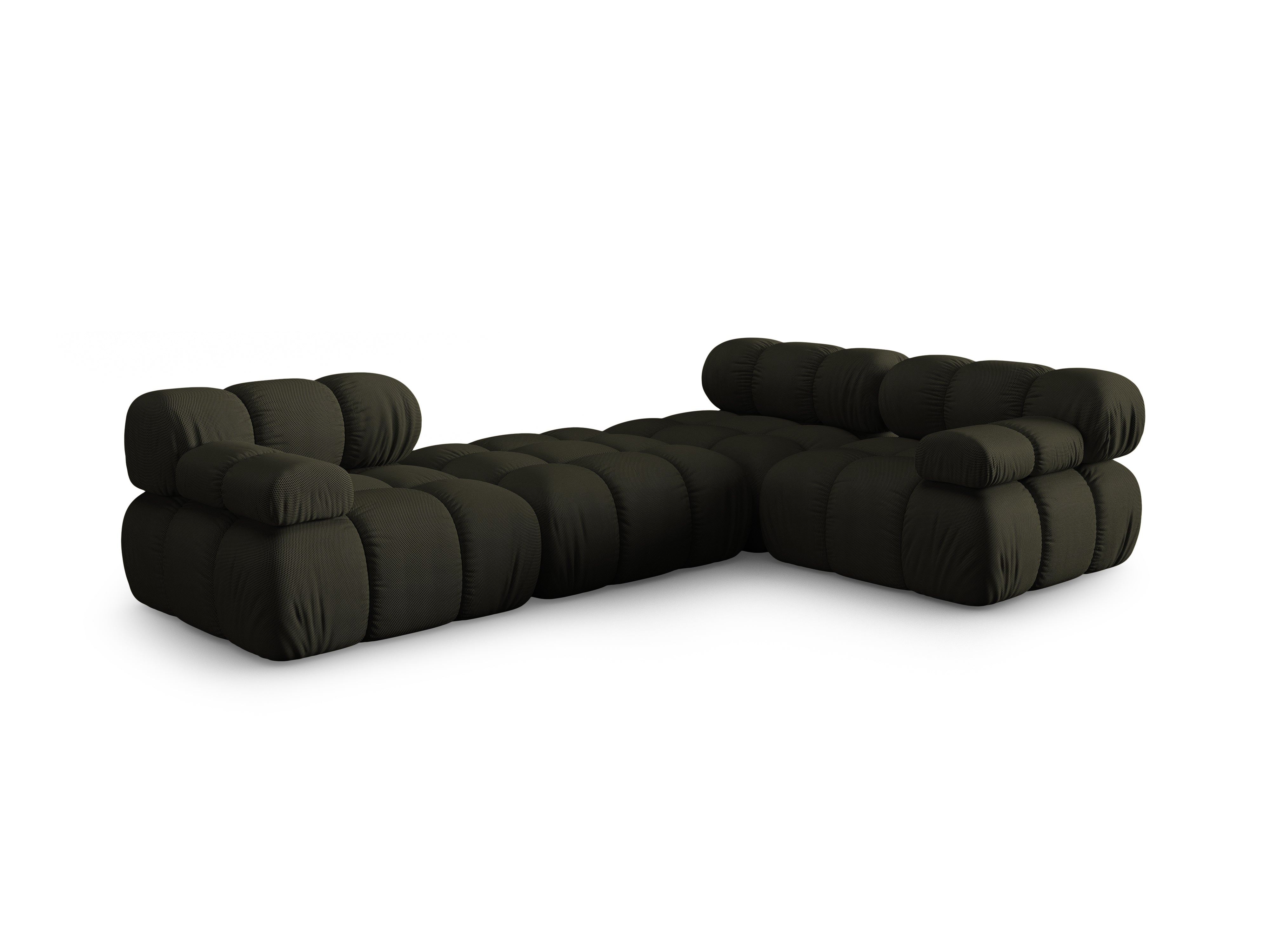 Universal corner sofa BELLIS in dark green 3D fabric