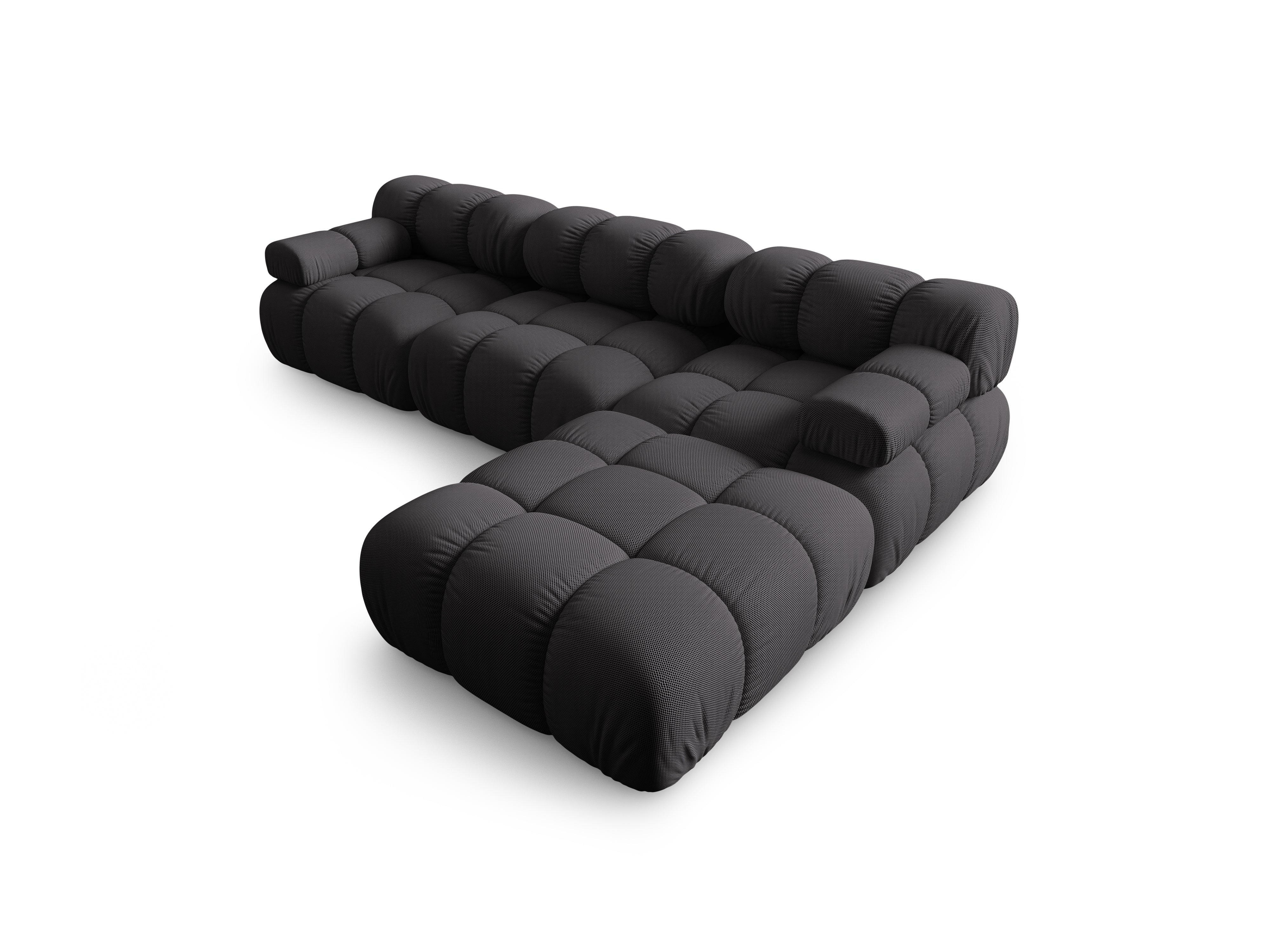 Universal corner sofa BELLIS in dark gray 3D fabric