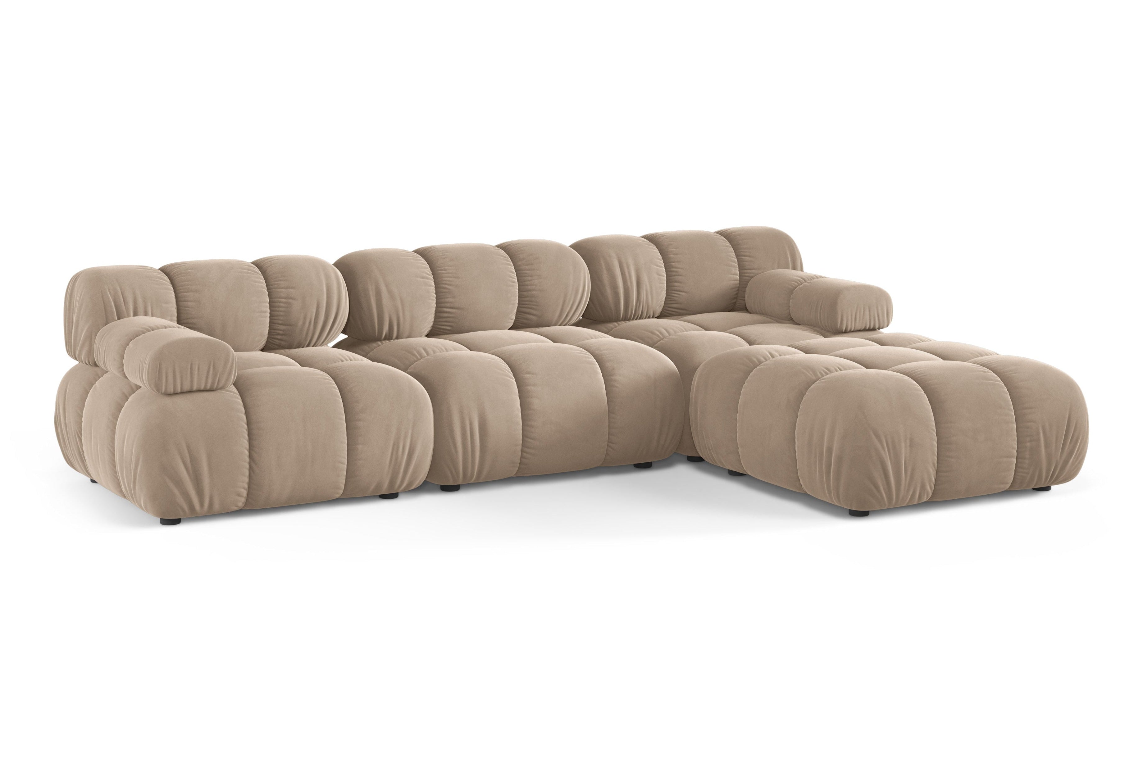 Universal Corner Sofa BELLIS Beige Velvet