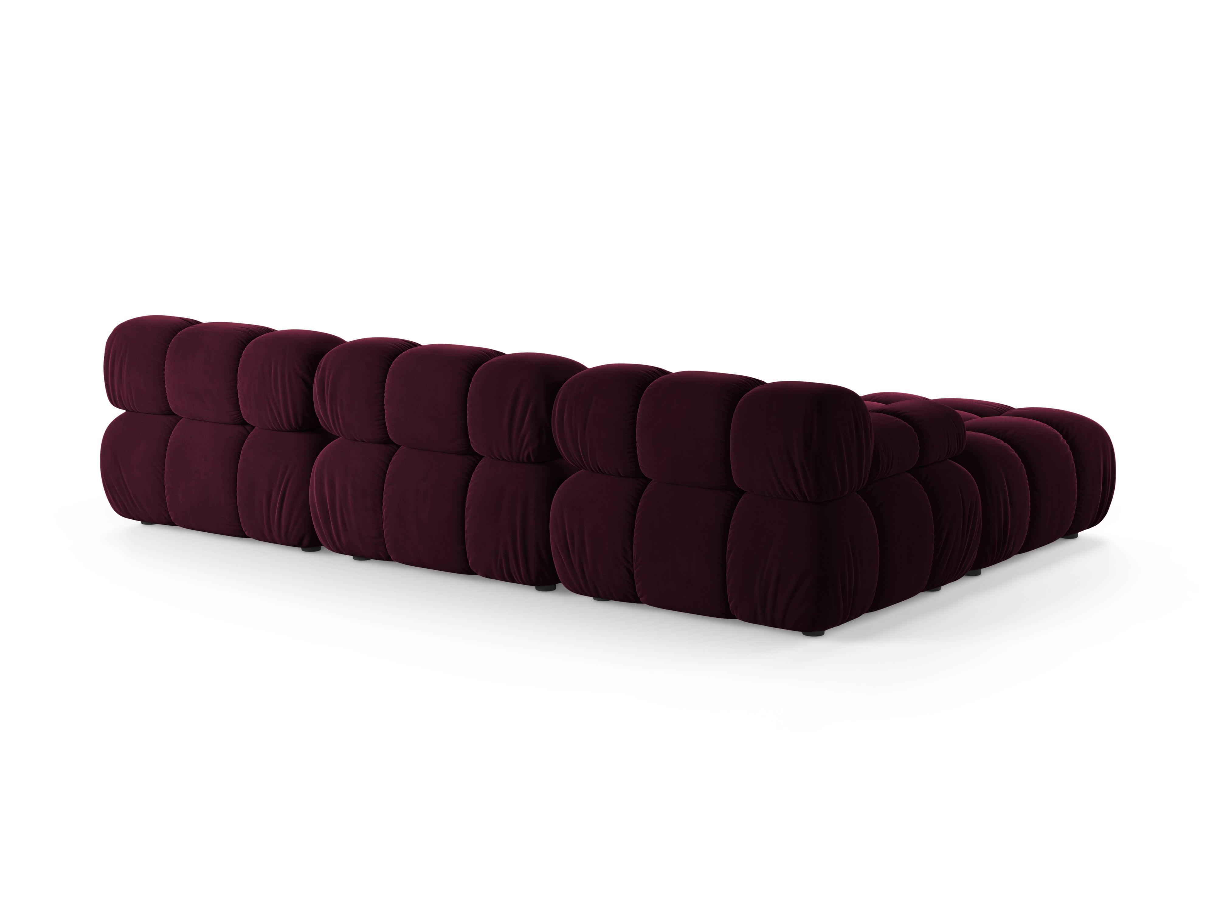 Universal corner sofa BELLIS in burgundy velvet