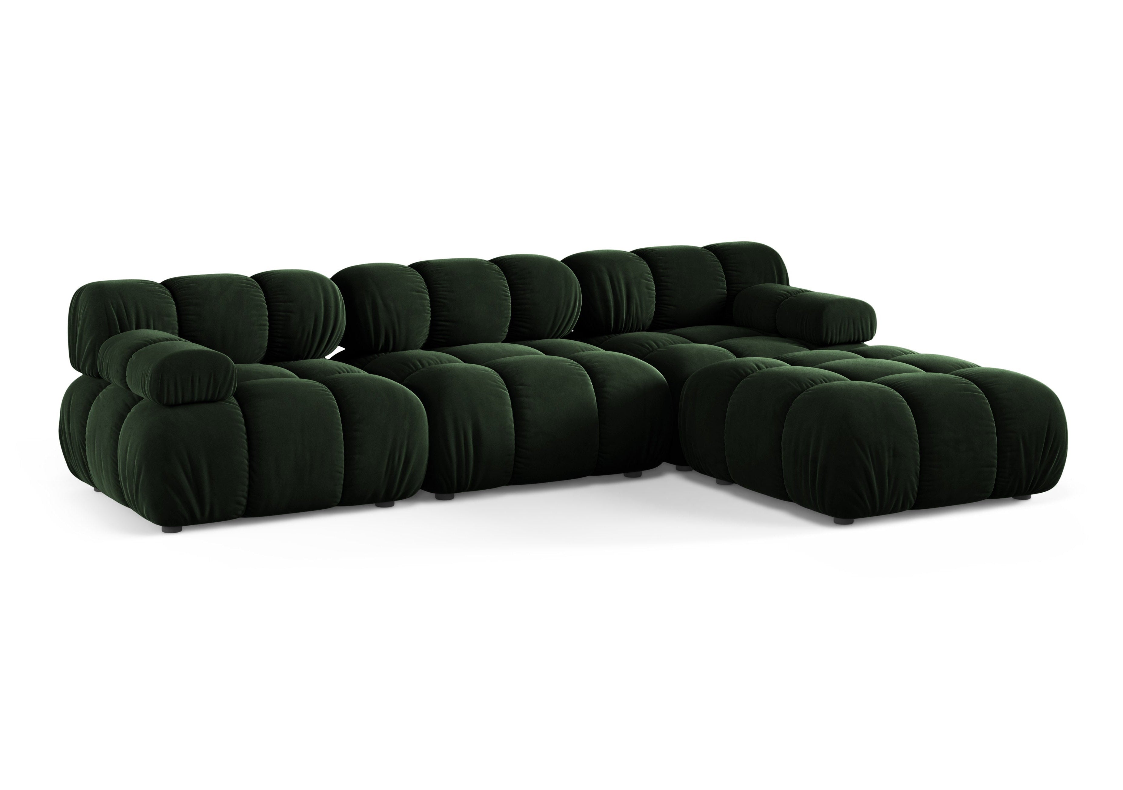 Universal Corner Sofa BELLIS in Bottle Green Velvet