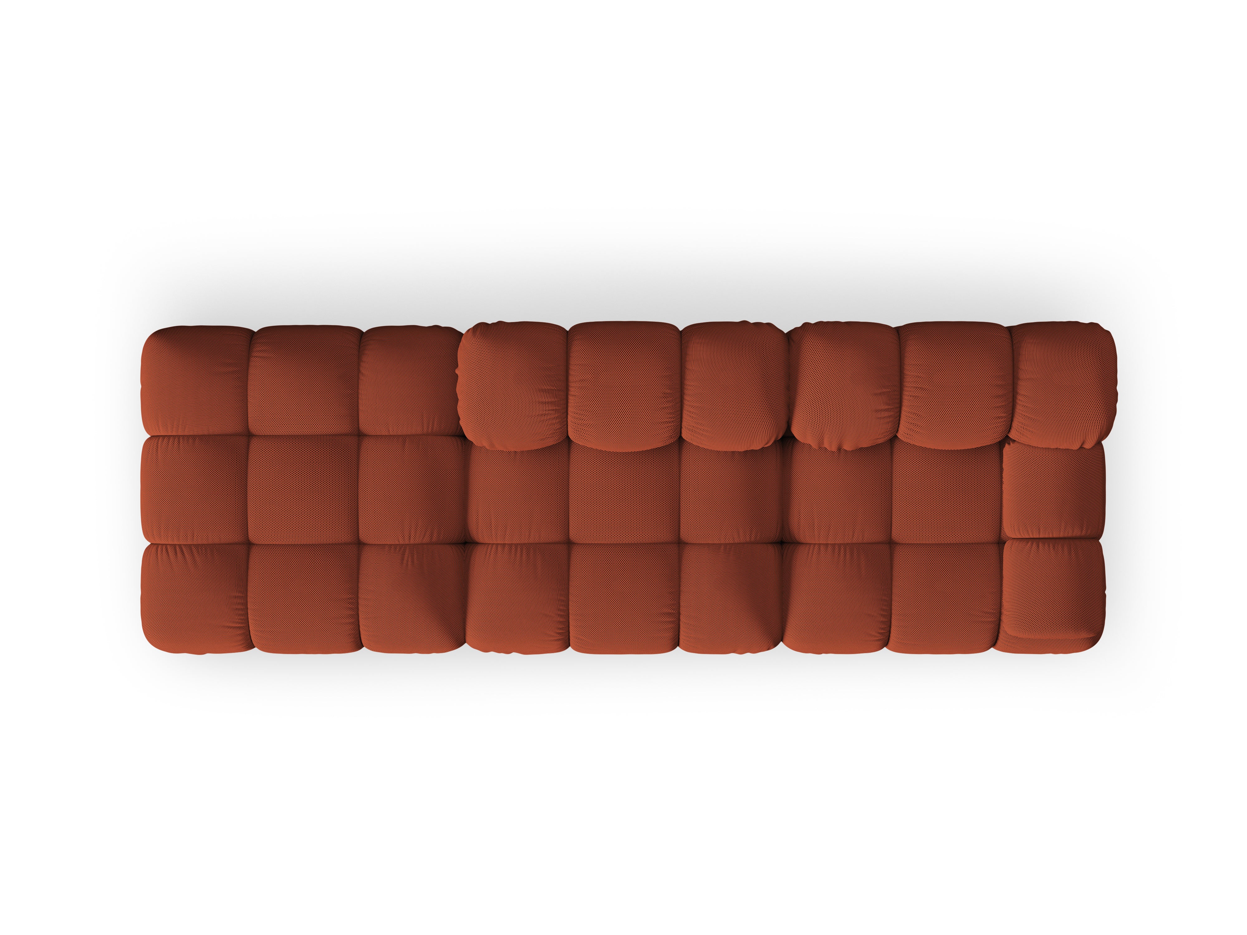 Open left-sided modular sofa BELLIS in brick-colored 3D fabric