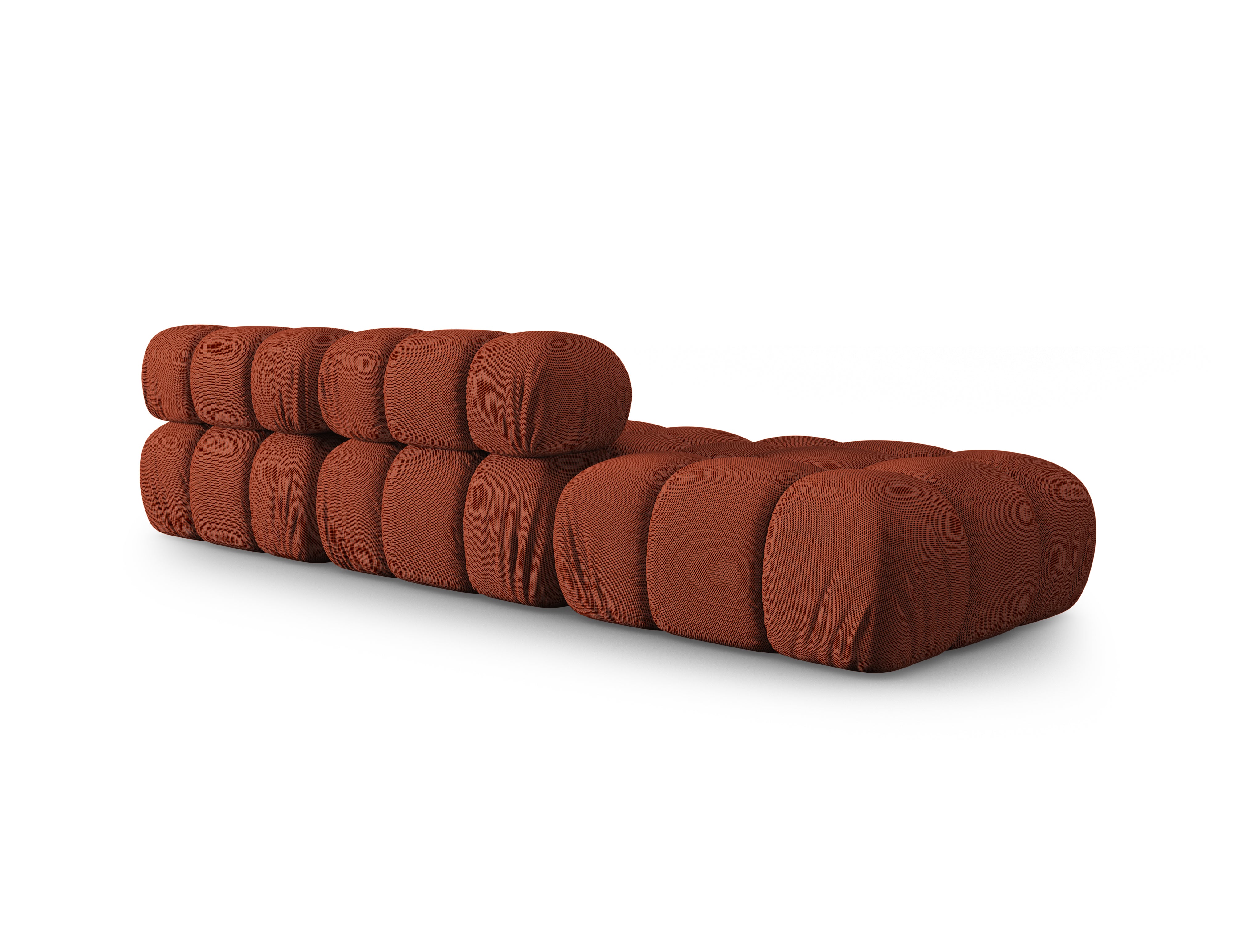 Open left-sided modular sofa BELLIS in brick-colored 3D fabric