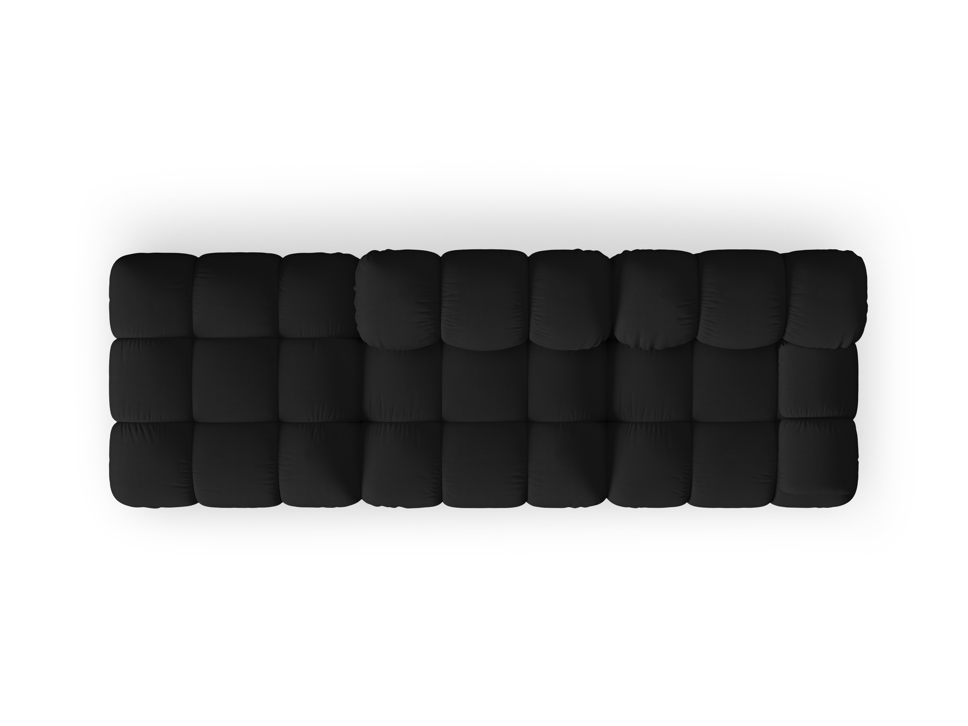 Open left-sided modular sofa BELLIS in black 3D fabric