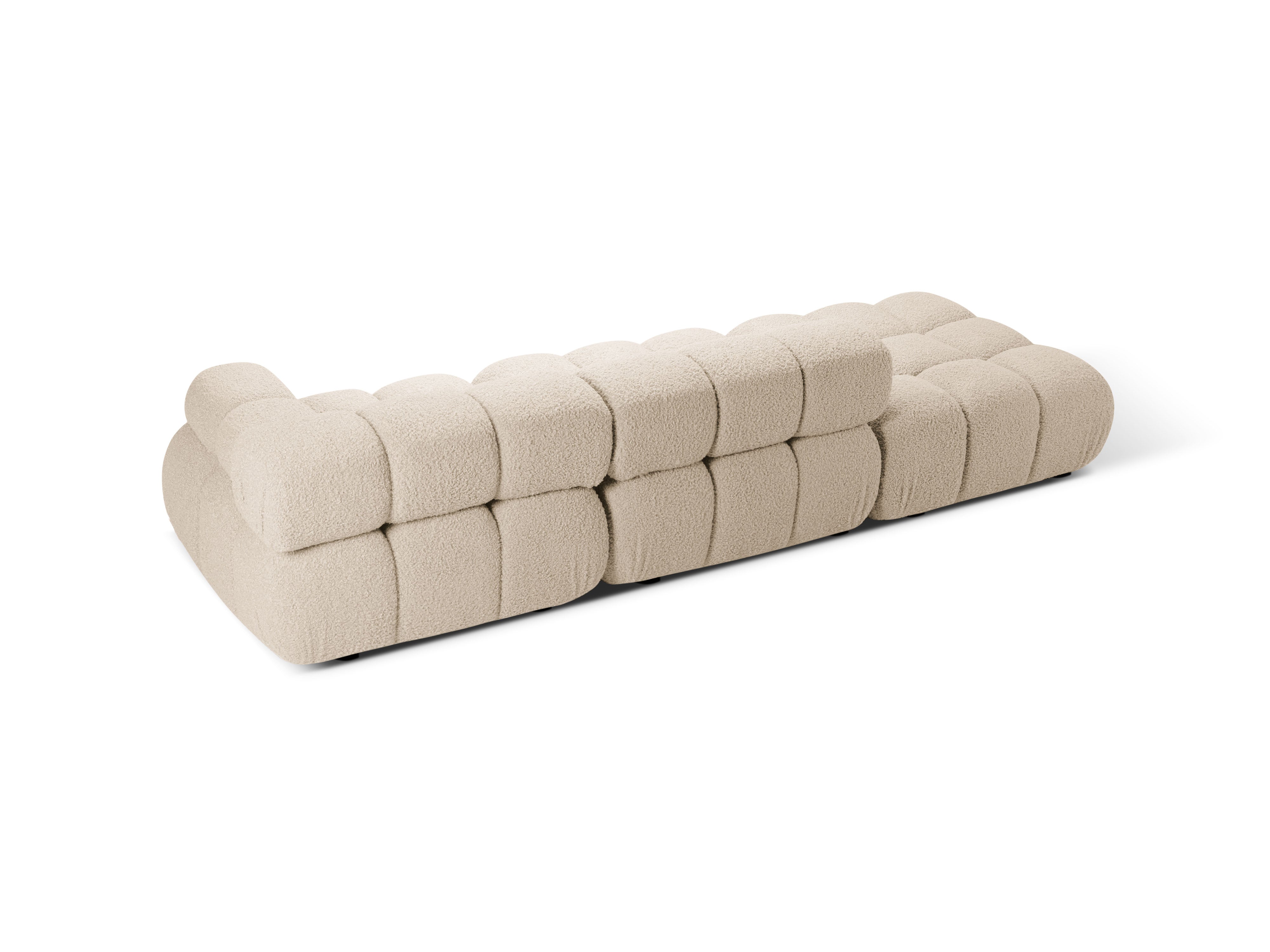 Open left-sided modular sofa BELLIS in beige boucle