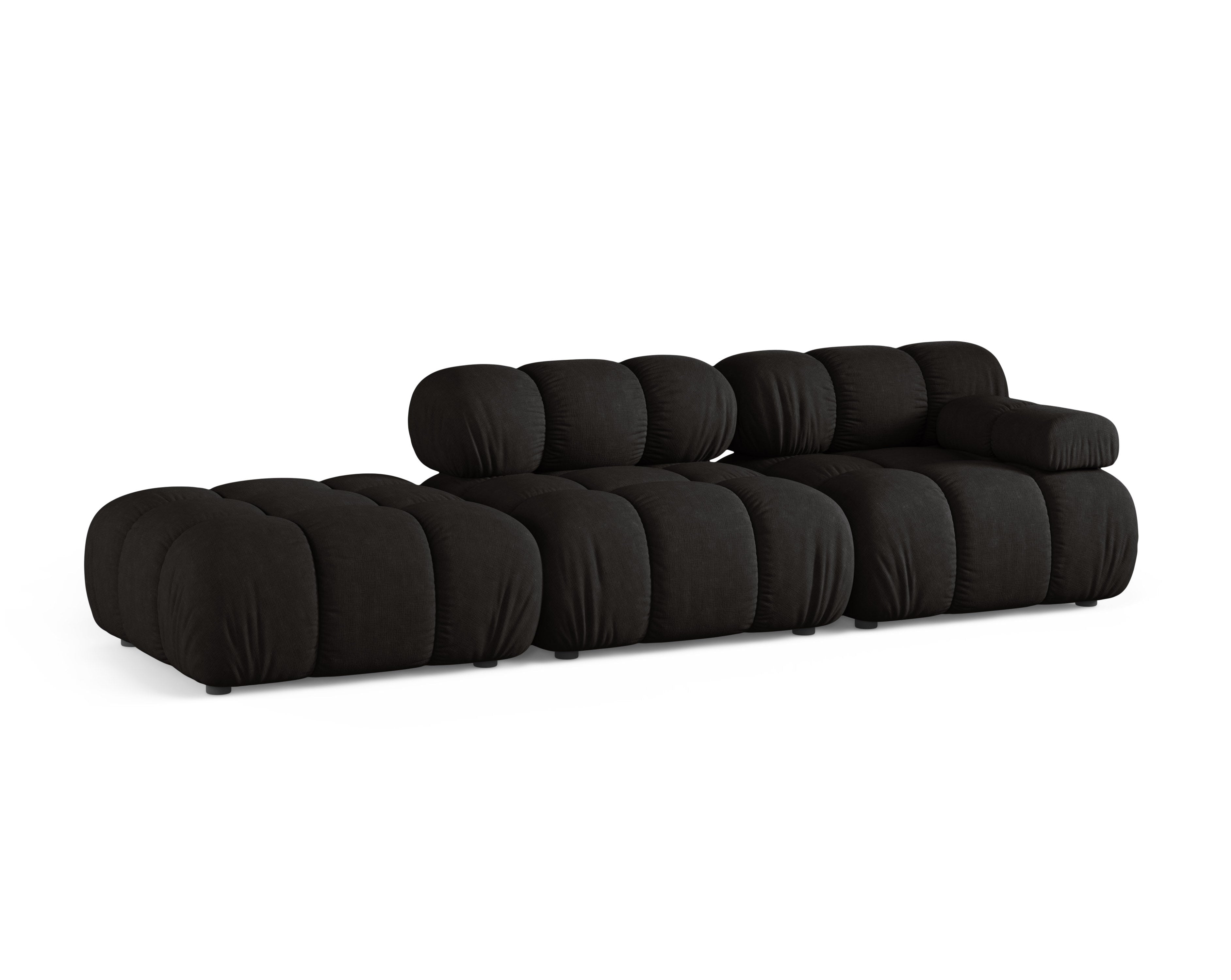 Open left-sided modular sofa BELLIS black