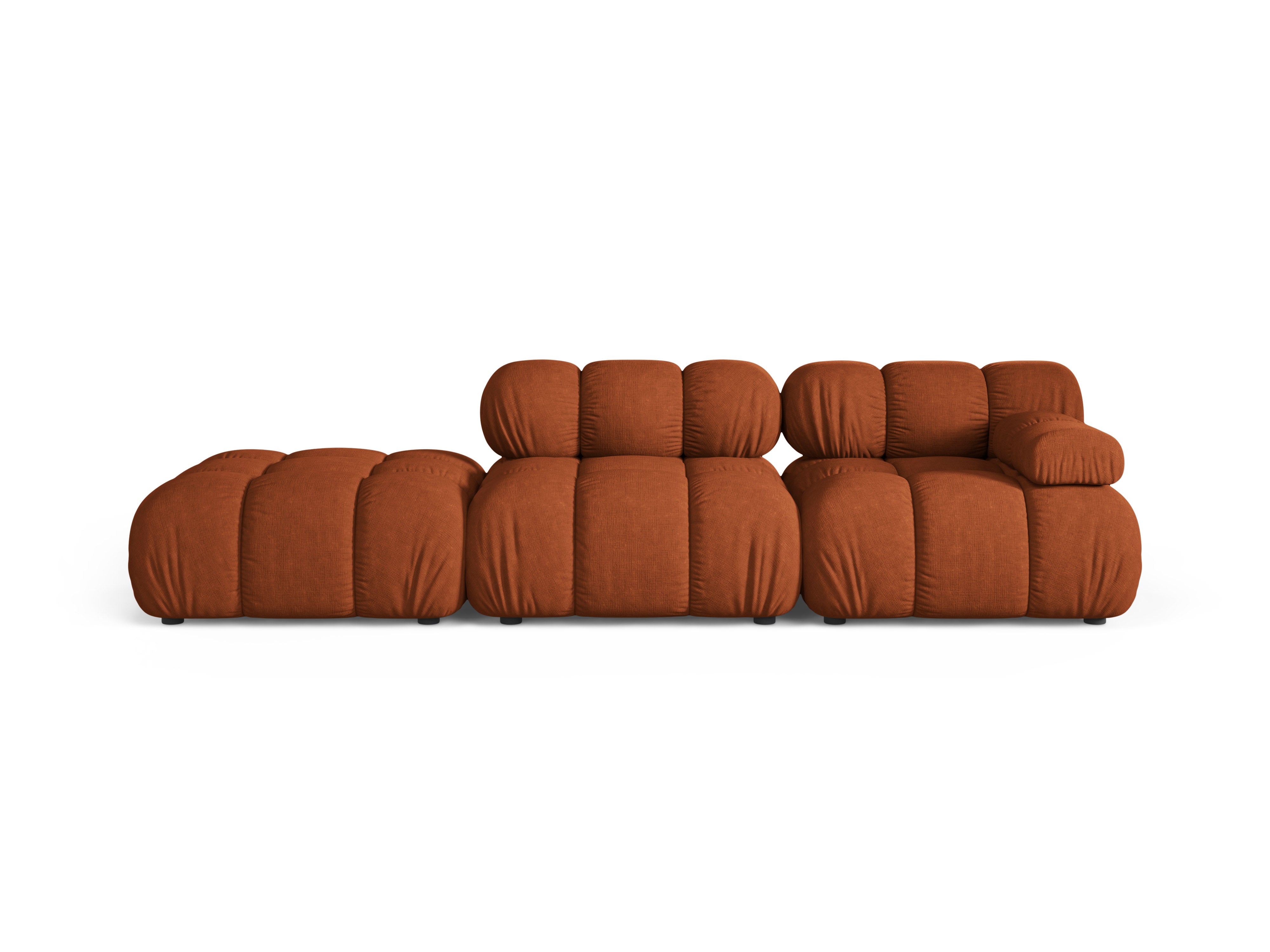 Open left-sided modular sofa BELLIS in brick red