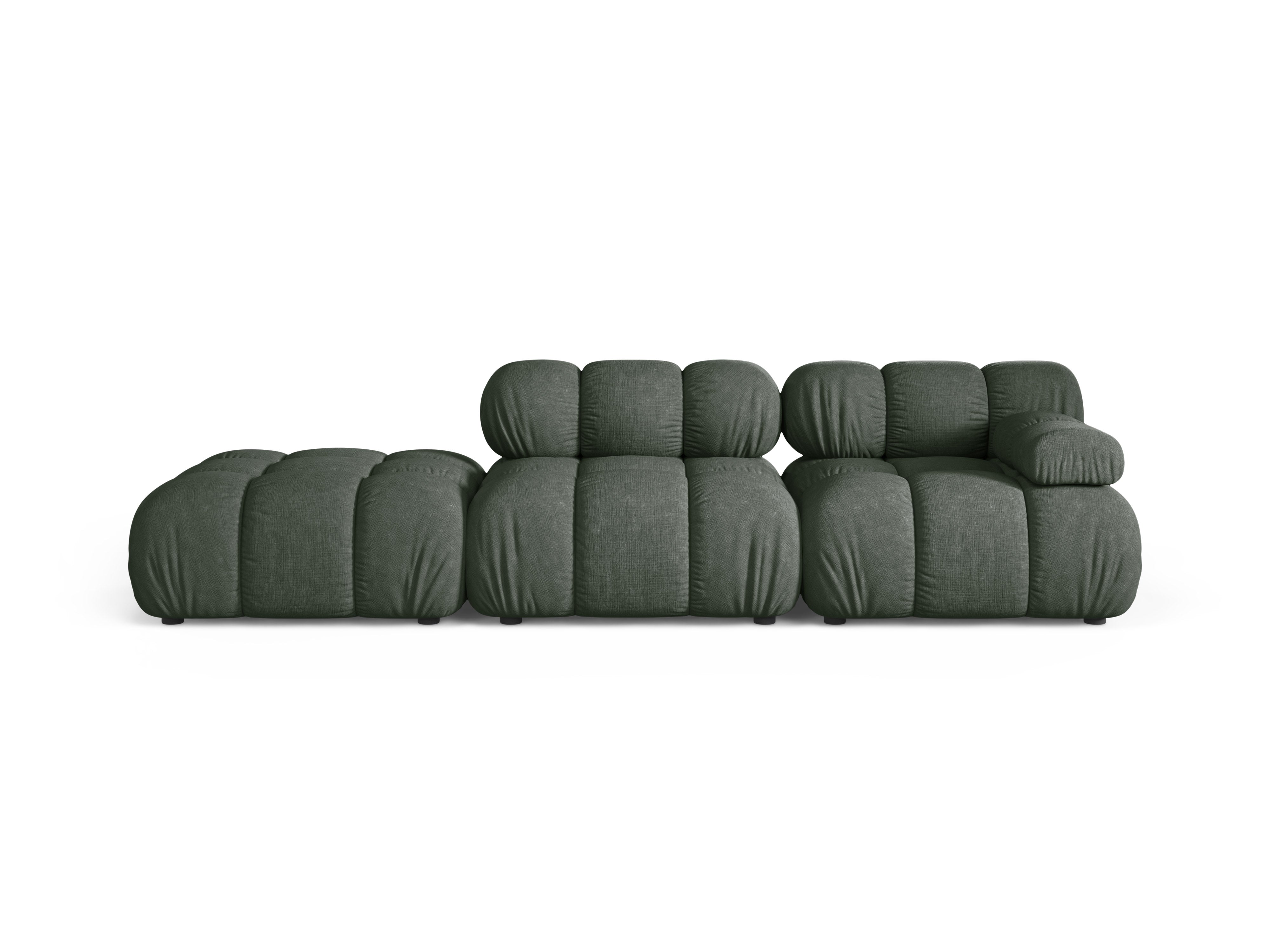 Open left-sided modular sofa BELLIS in dark green