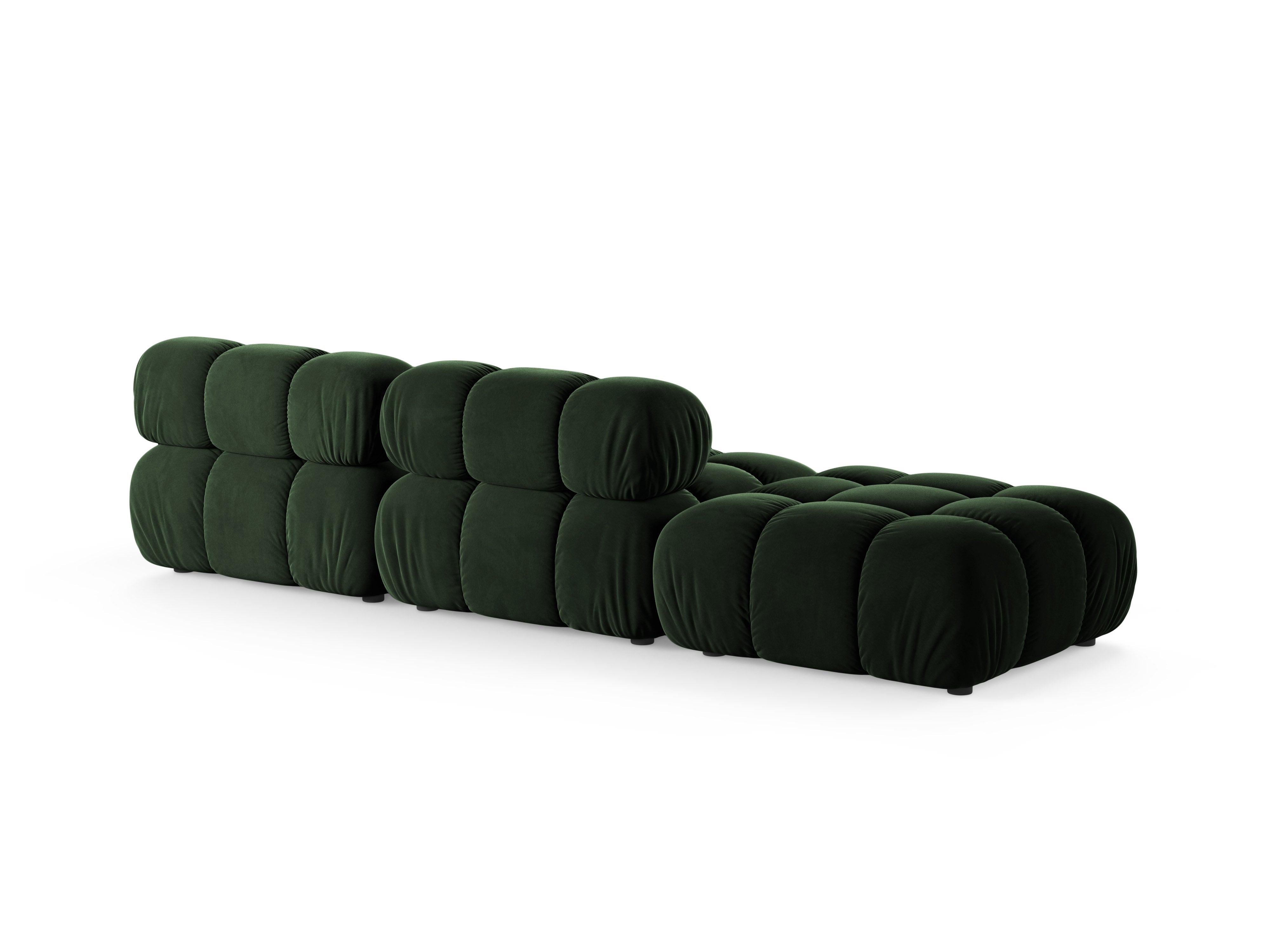 Open left-sided modular sofa BELLIS in bottle green velvet