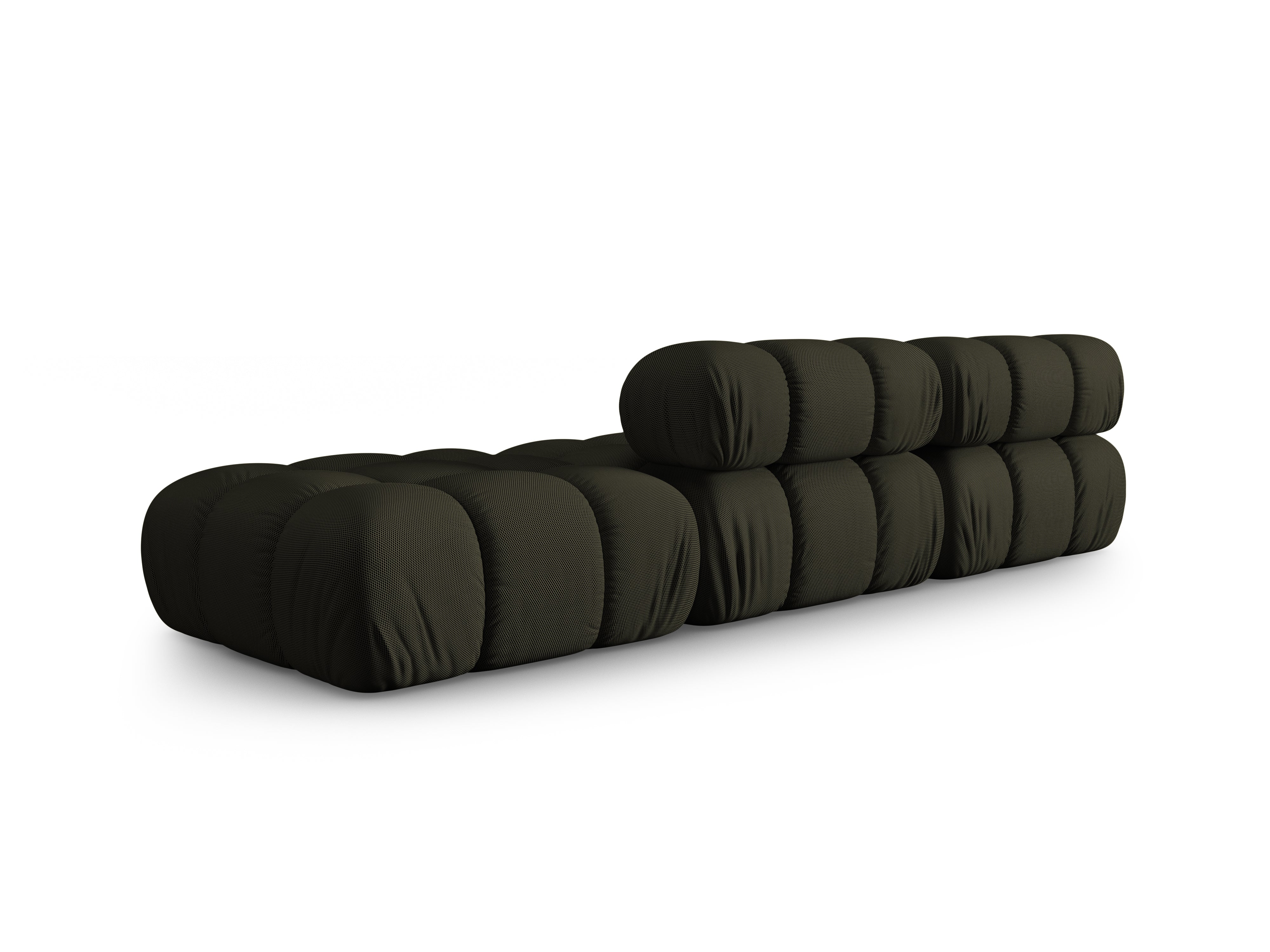 Sofa modułowa otwarta prawostronna BELLIS ciemnozielona tkanina 3D