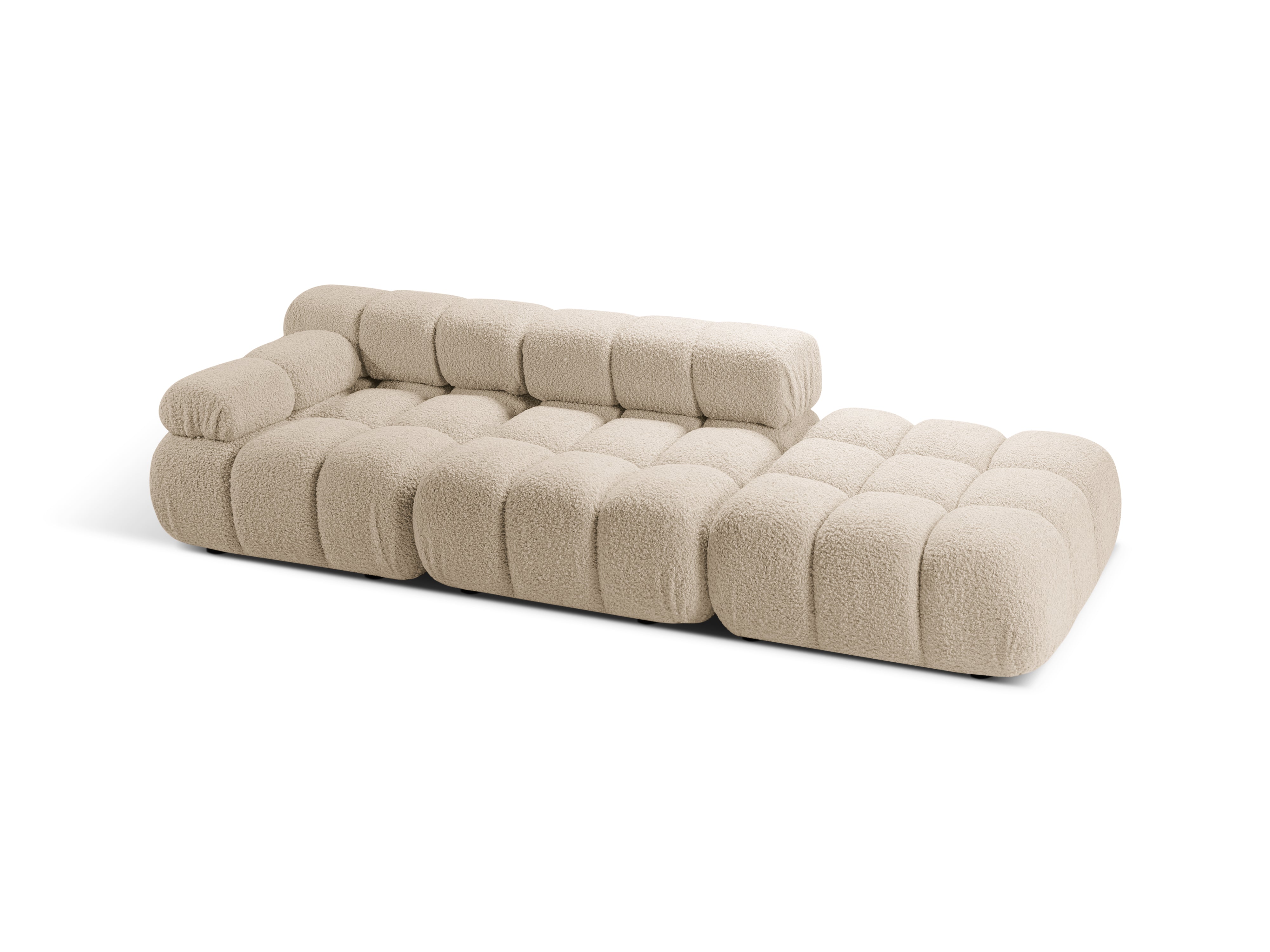 Sofa modułowa otwarta prawostronna BELLIS beżowy boucle