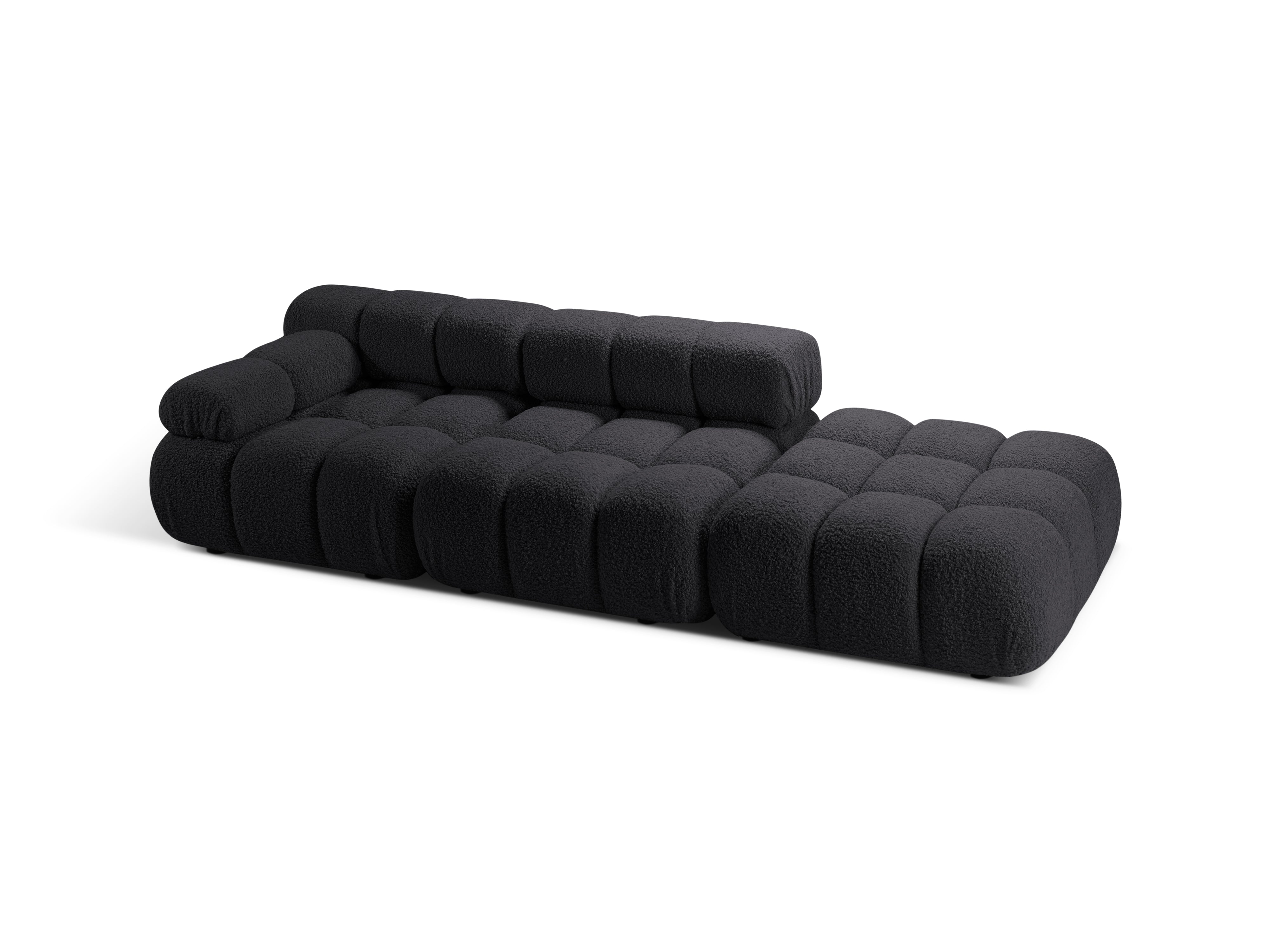 Sofa modułowa otwarta prawostronna BELLIS grafitowy boucle