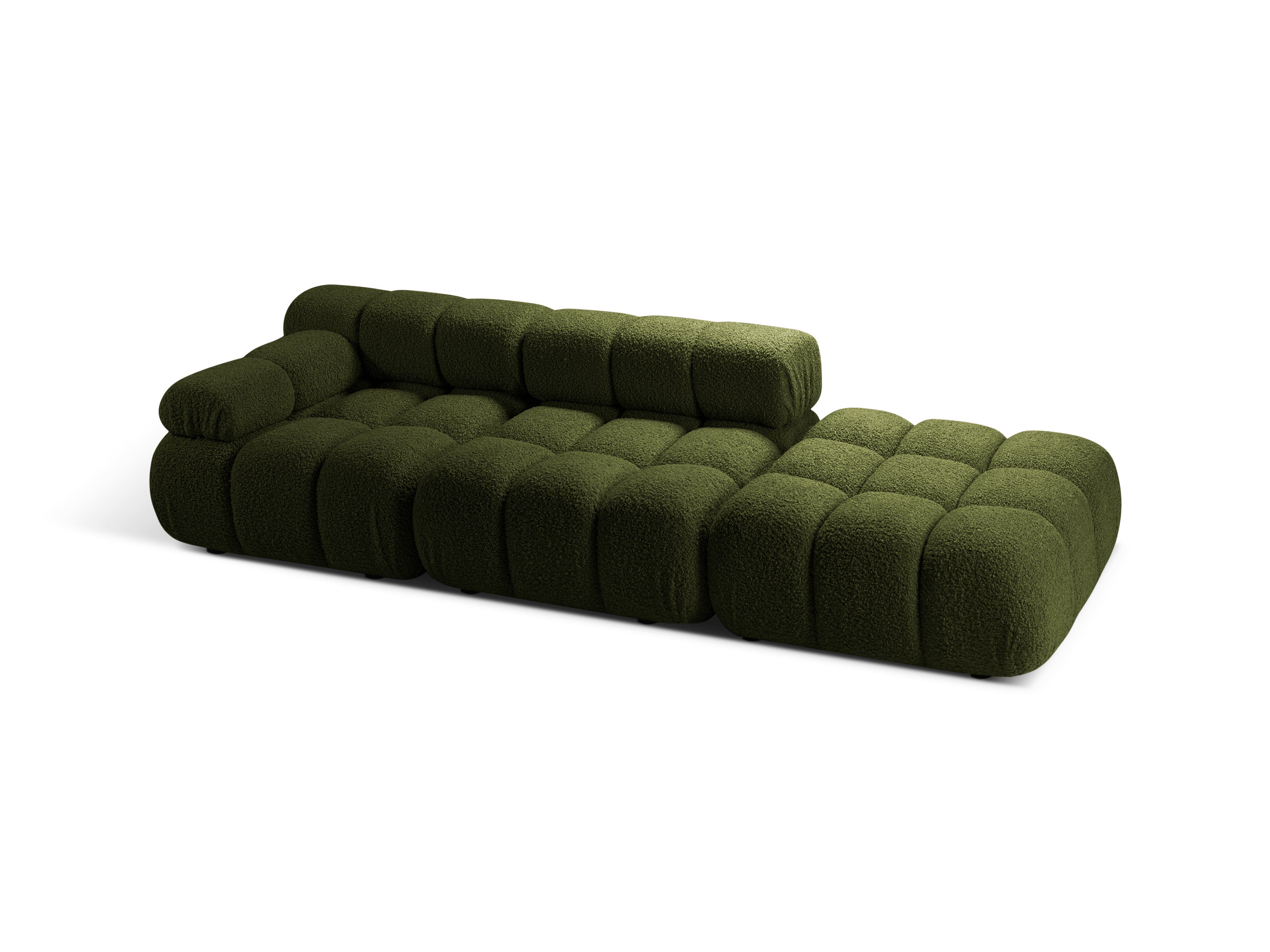 Sofa modułowa otwarta prawostronna BELLIS zielony boucle