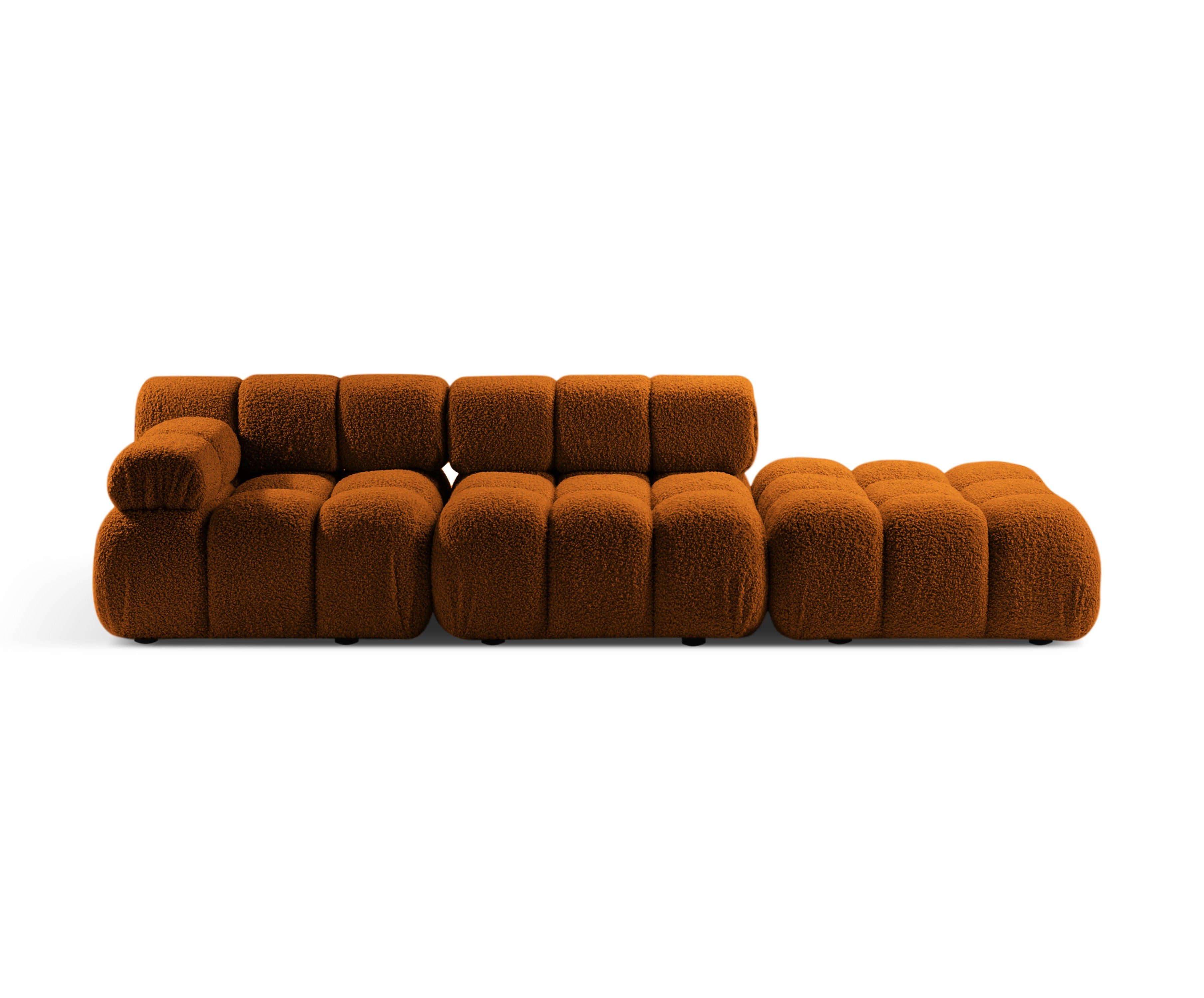 Sofa modułowa otwarta prawostronna BELLIS ceglany boucle