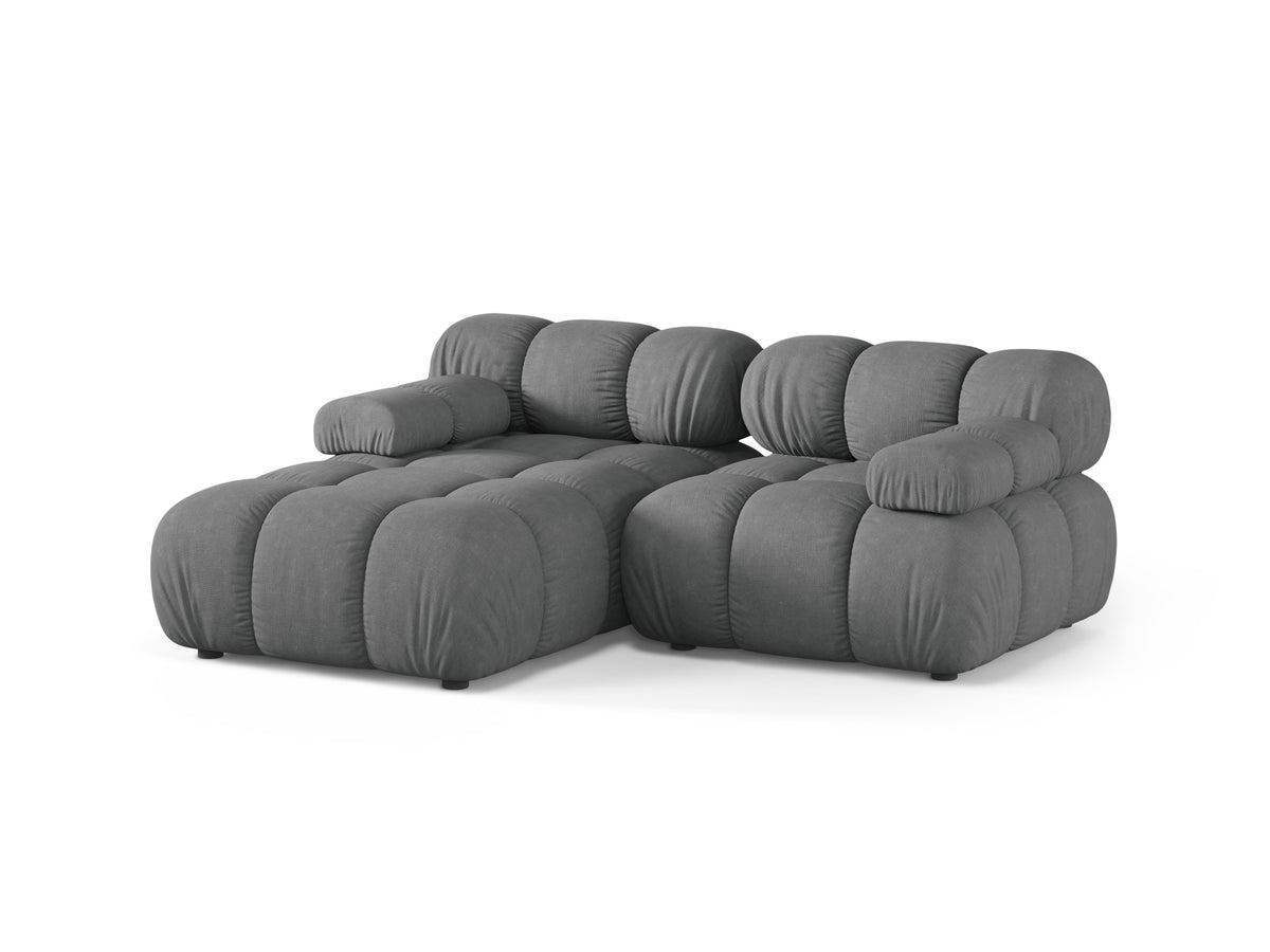 Left-facing 2-seater corner sofa BELLIS in gray
