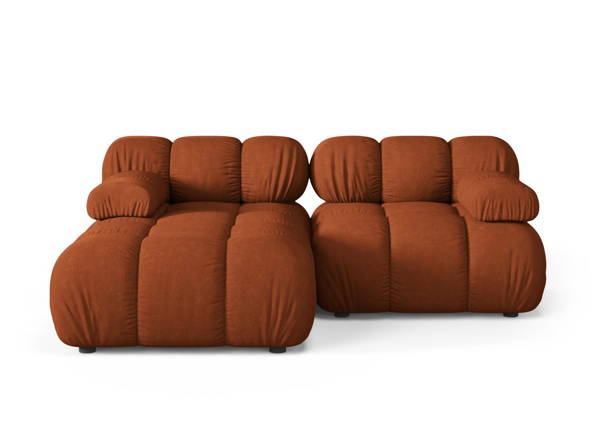 Left-facing 2-seater sofa BELLIS in brick color