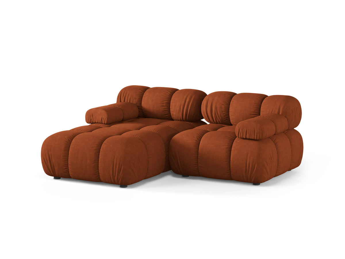 Left-facing 2-seater sofa BELLIS in brick color