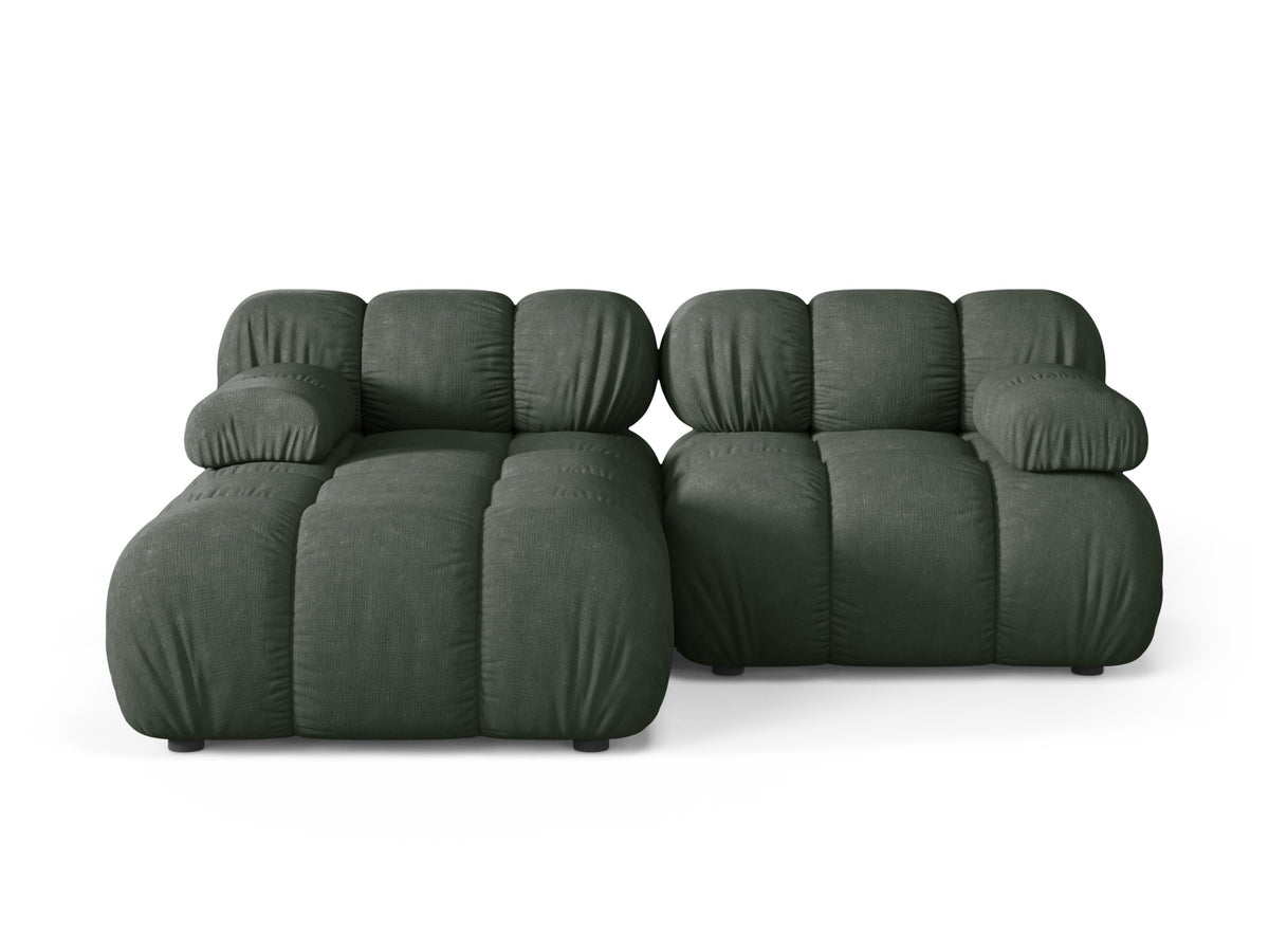 Left-facing 2-seater sofa BELLIS in dark green