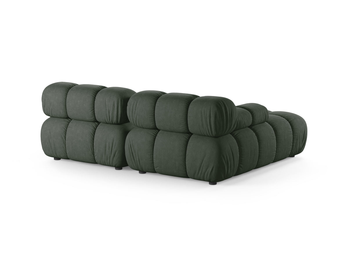 Left-facing 2-seater sofa BELLIS in dark green