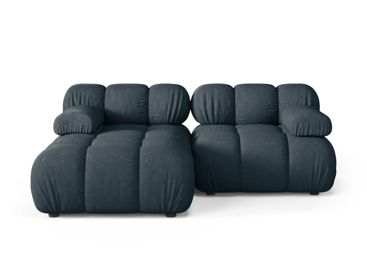 Left-facing 2-seater corner sofa BELLIS in deep petrol.