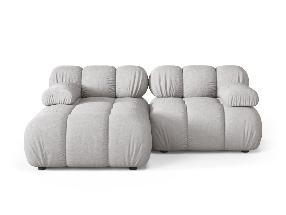 Left-facing 2-seater corner sofa BELLIS in light gray