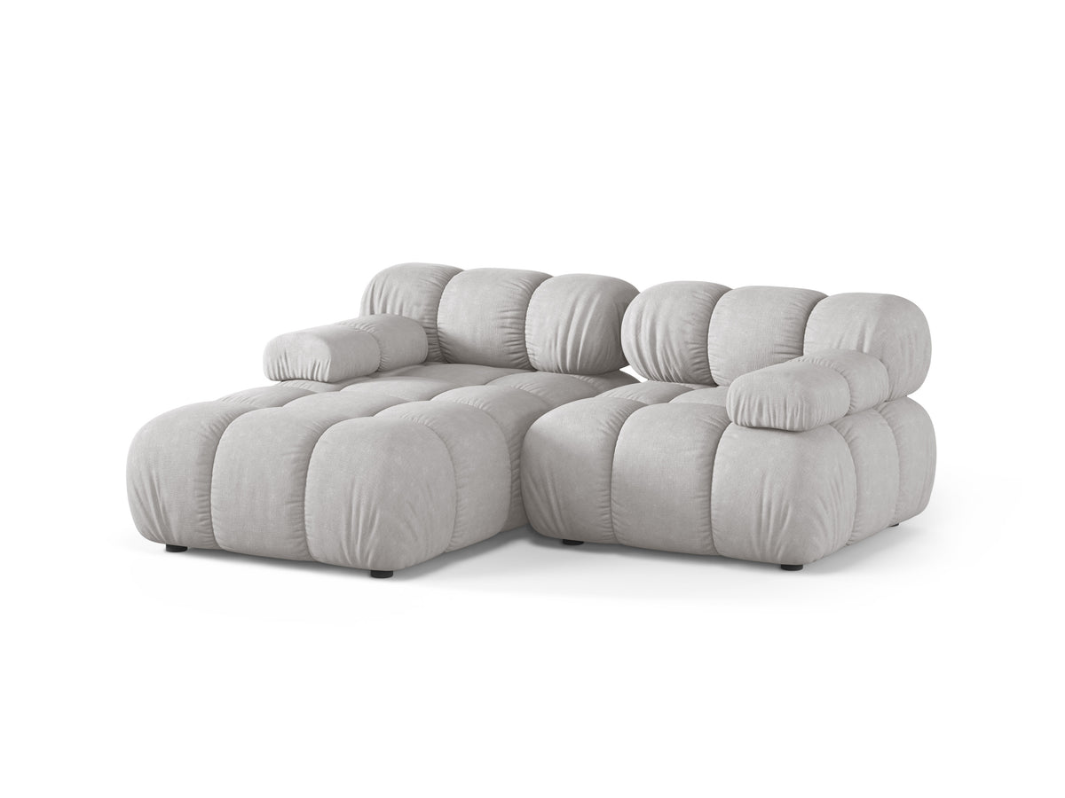 Left-facing 2-seater corner sofa BELLIS in light gray