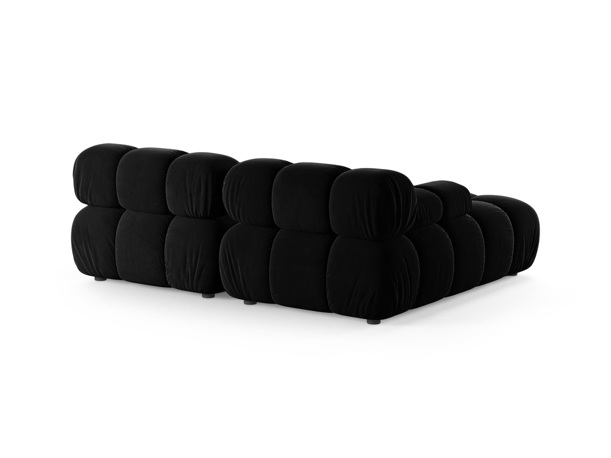 Left-facing 2-seater corner sofa BELLIS in black velvet