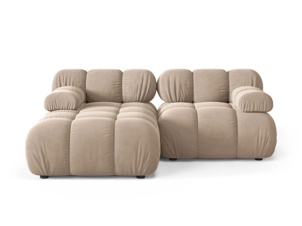 Left-facing 2-seater sofa BELLIS in beige velvet
