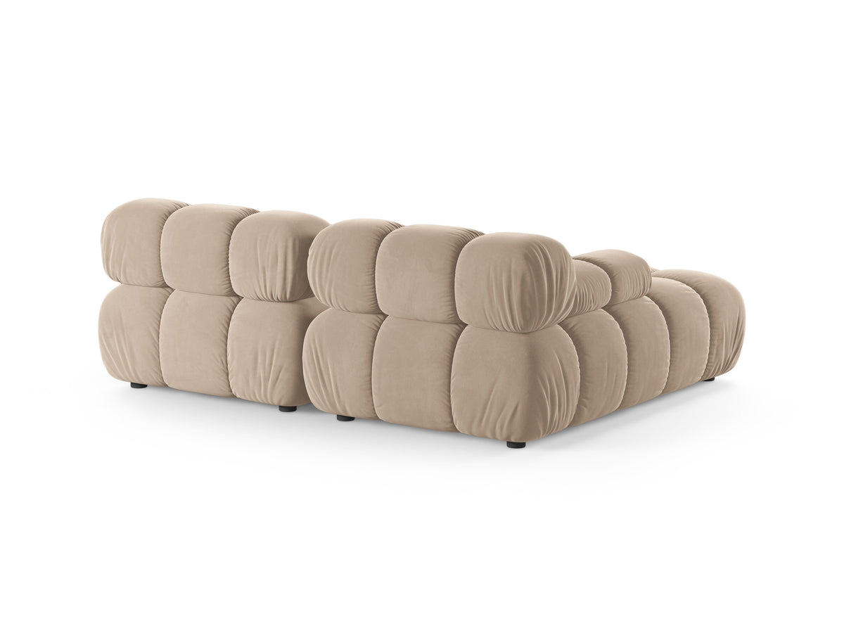 Left-facing 2-seater sofa BELLIS in beige velvet