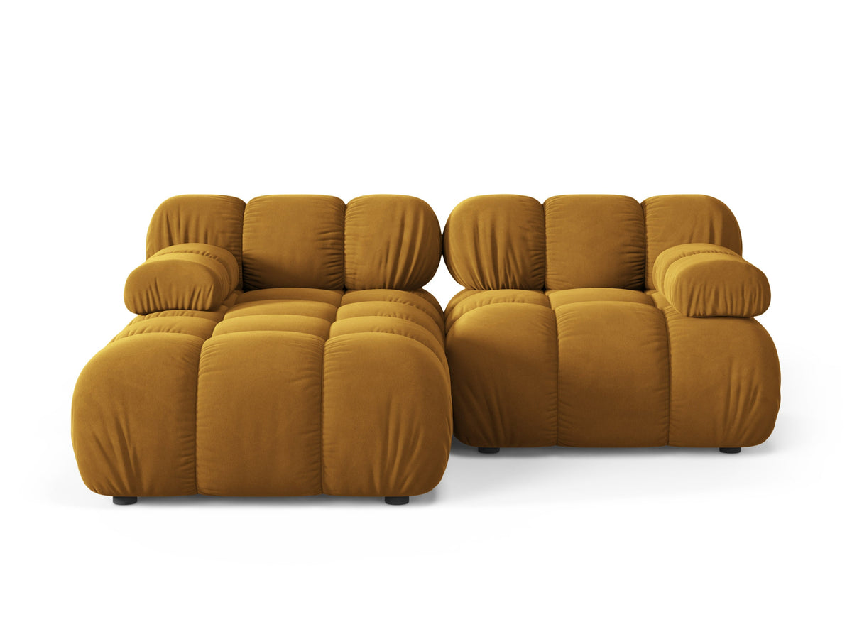 Mustard Velvet Left-Handed 2-Seater Sofa BELLIS