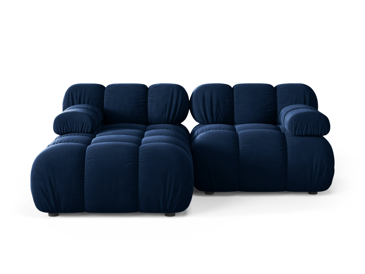 Left-facing velvet 2-seater sofa BELLIS in royal blue