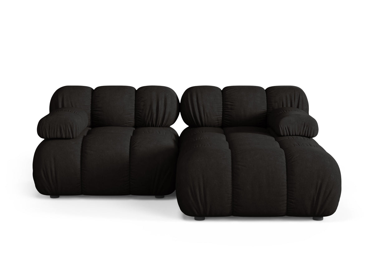 Right-facing 2-seater corner sofa BELLIS in black