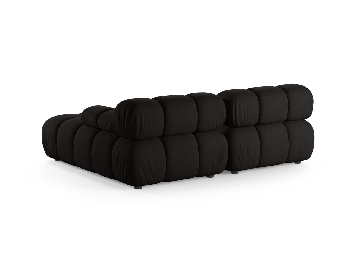 Right-facing 2-seater corner sofa BELLIS in black
