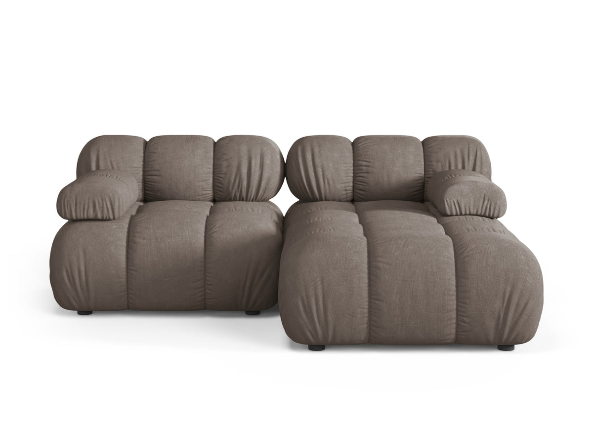 Right-facing 2-seater corner sofa BELLIS in dark cappuccino