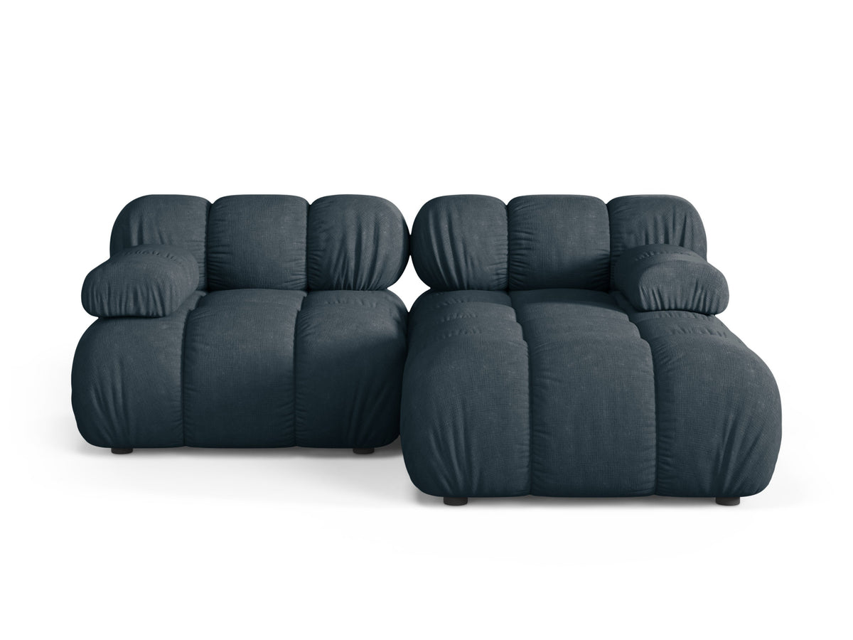 Right-facing 2-seater corner sofa BELLIS in deep petrol.
