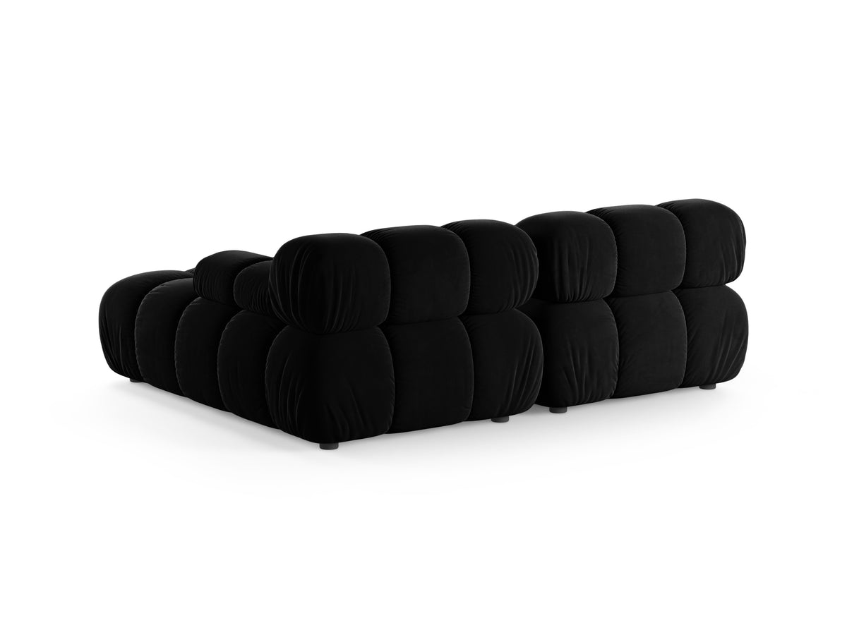 Right-facing 2-seater corner sofa BELLIS in black velvet
