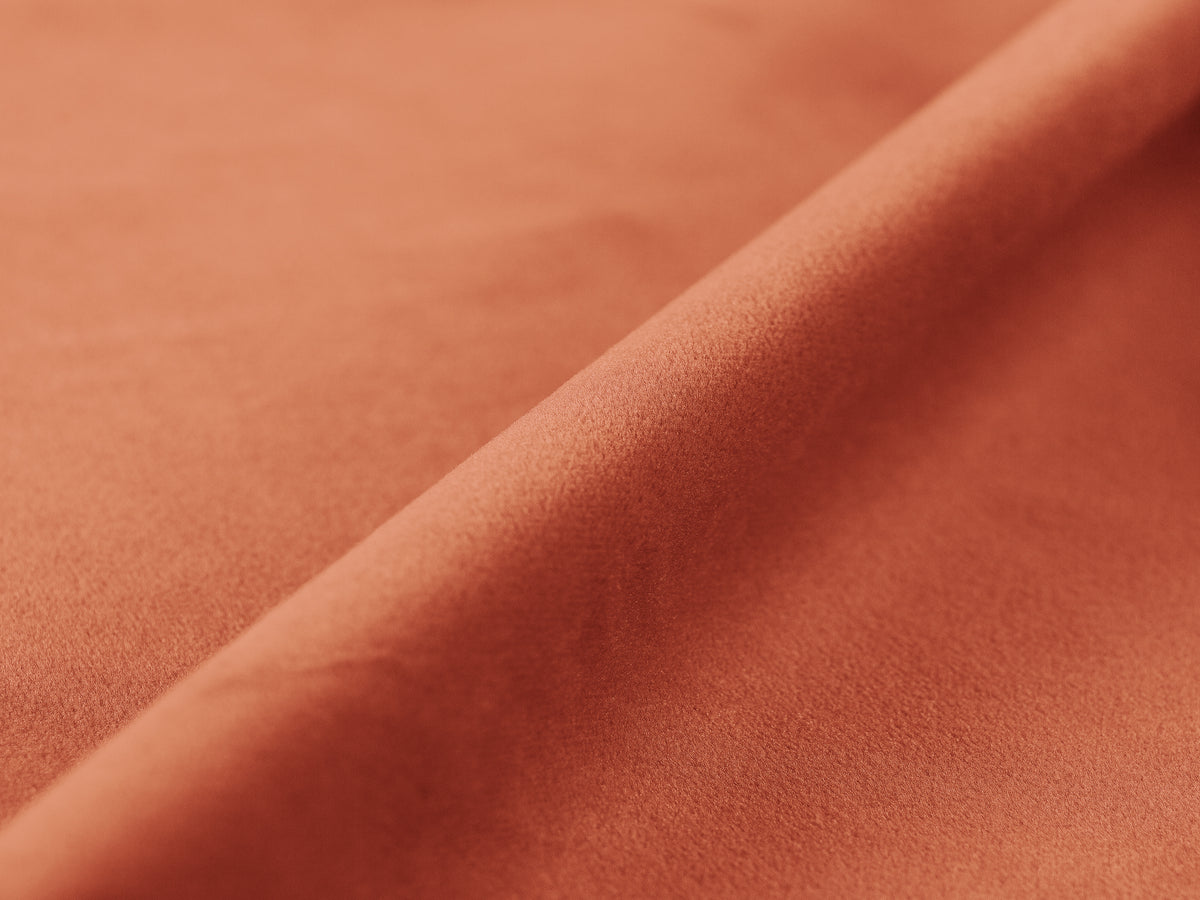 Right-facing 2-seater corner sofa BELLIS in coral velvet