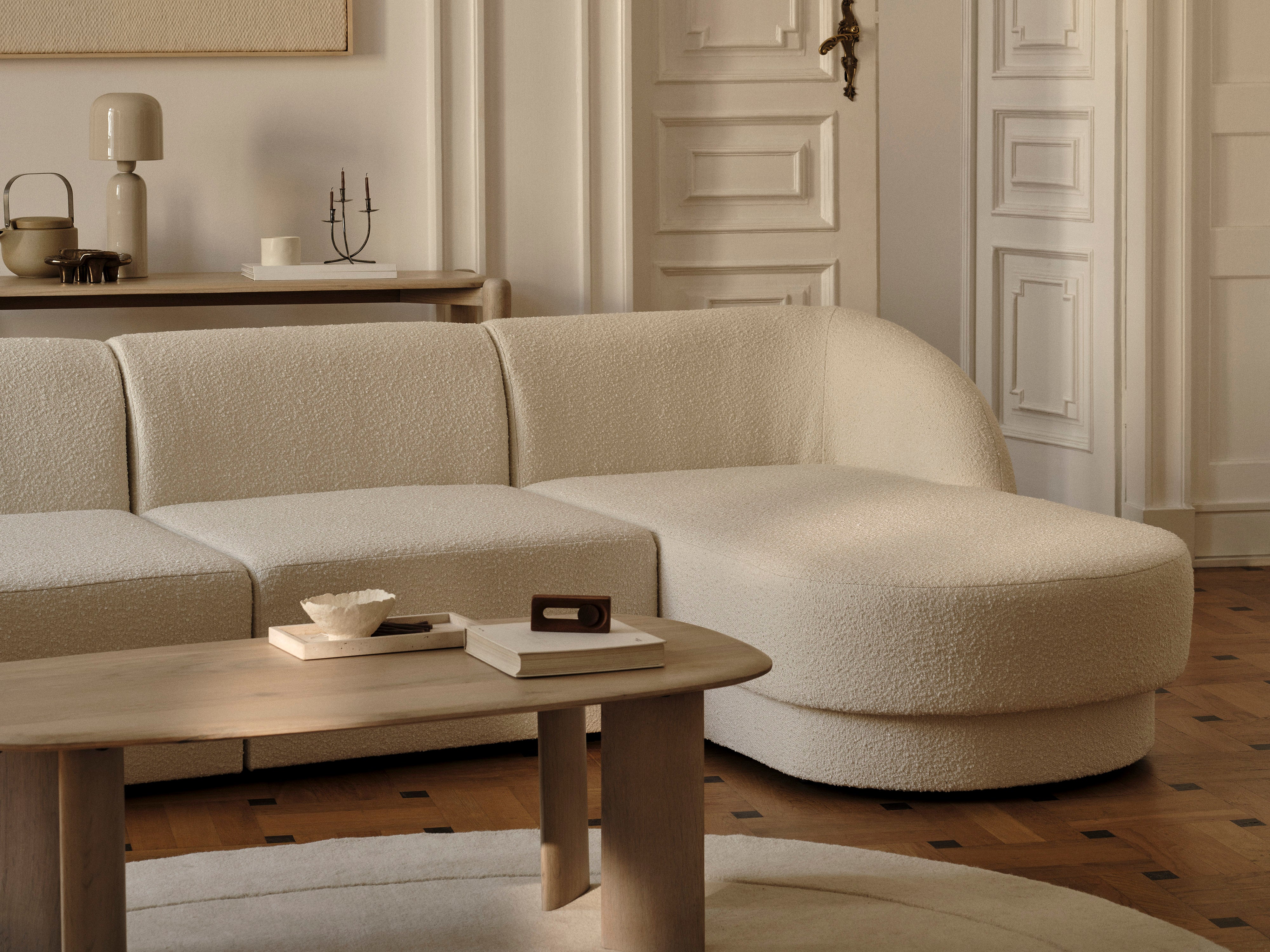 Szezlong 2-sitzig rechts MILEY beige Boucle