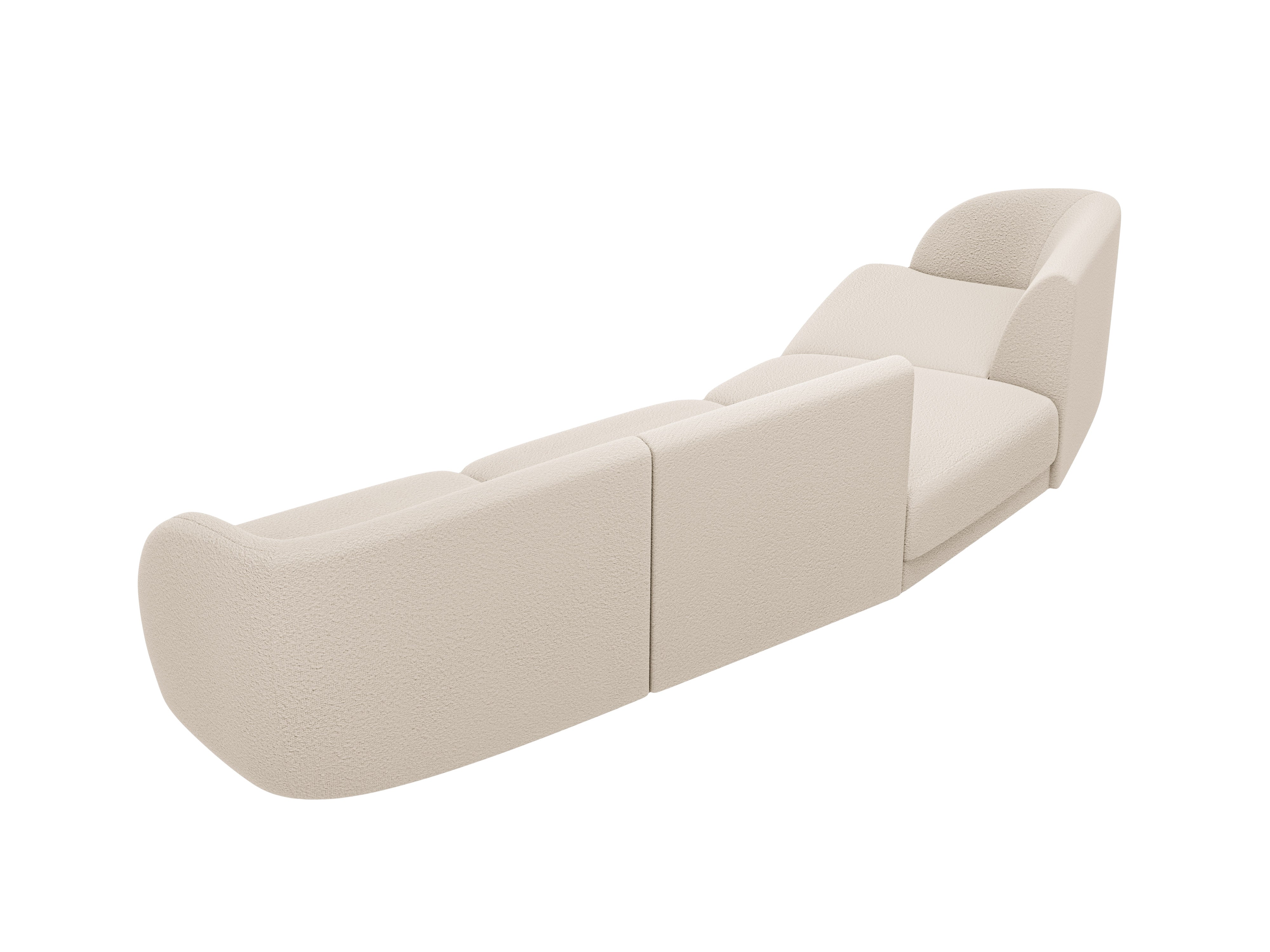 Left-facing modular sofa for 6 people MILEY beige boucle