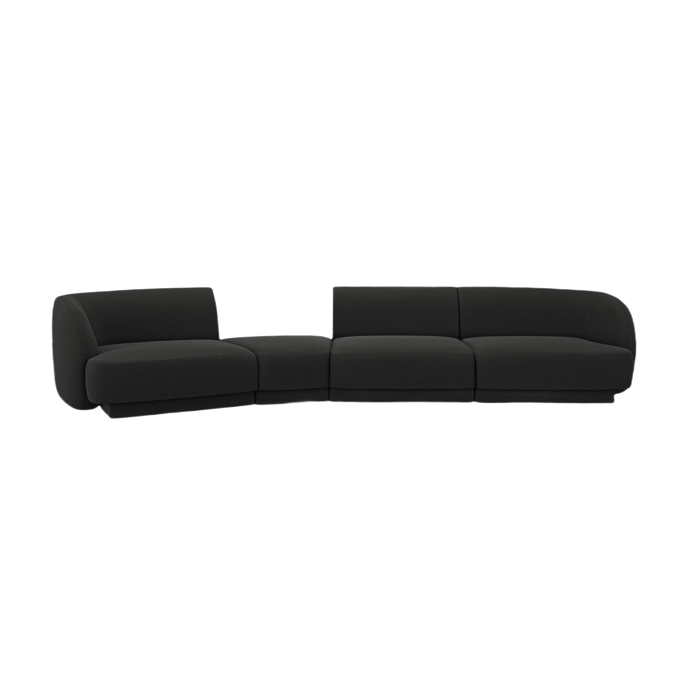 Modulares Sofa linksseitig für 6 Personen MILEY schwarz Boucle