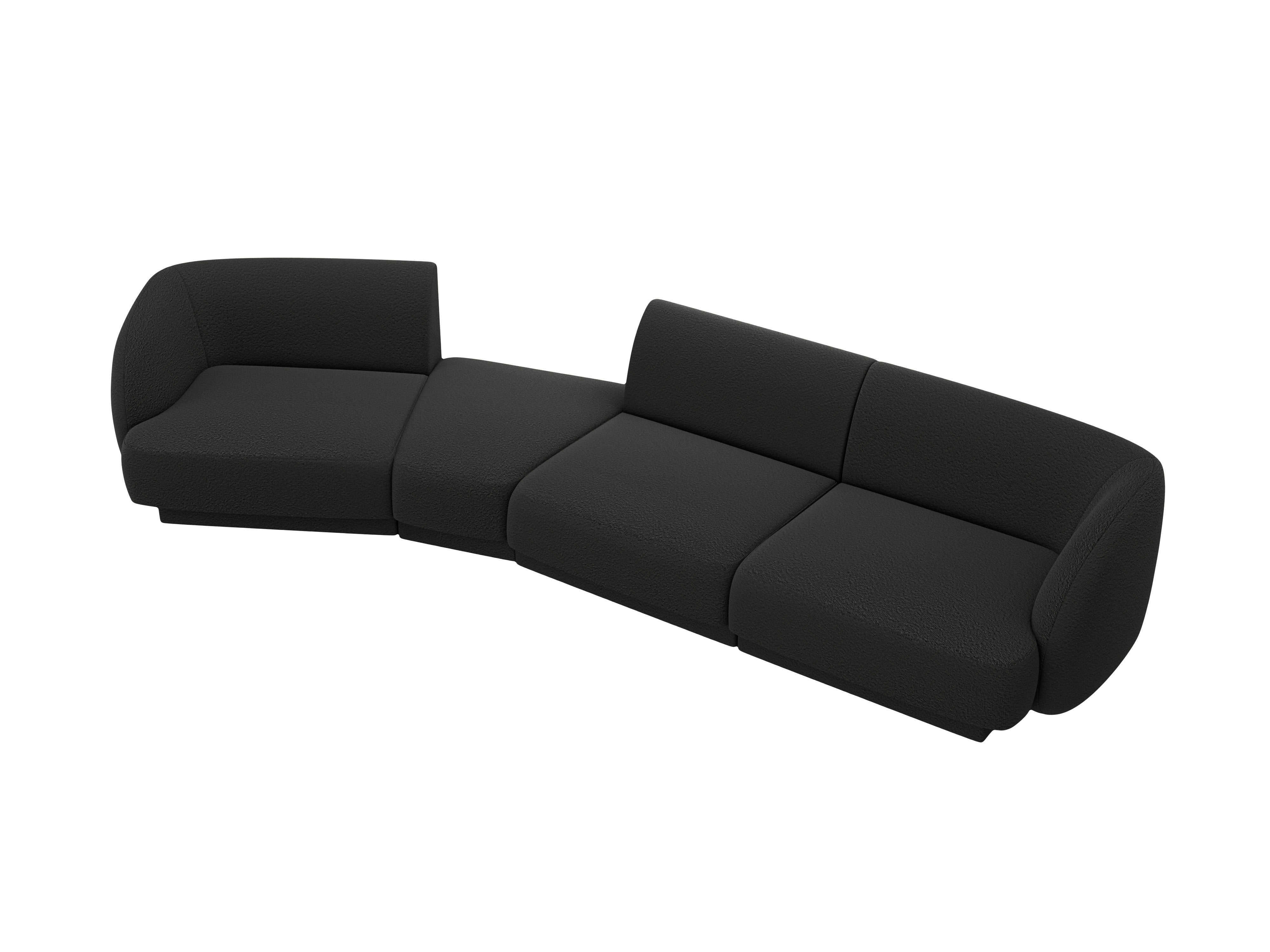 Modulares Sofa linksseitig für 6 Personen MILEY schwarz Boucle
