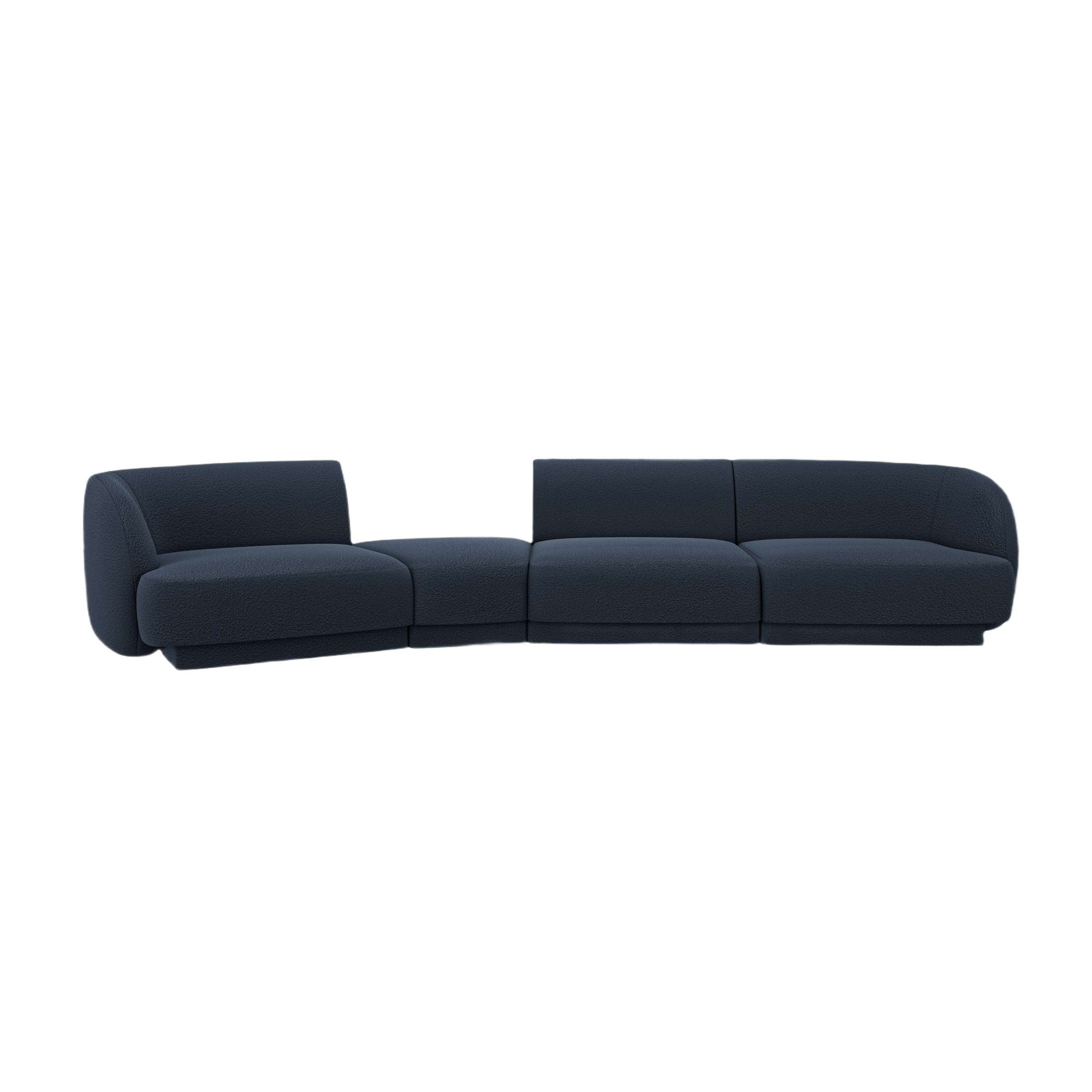 Modulares Sofa linksseitig für 6 Personen MILEY dunkelblau Boucle