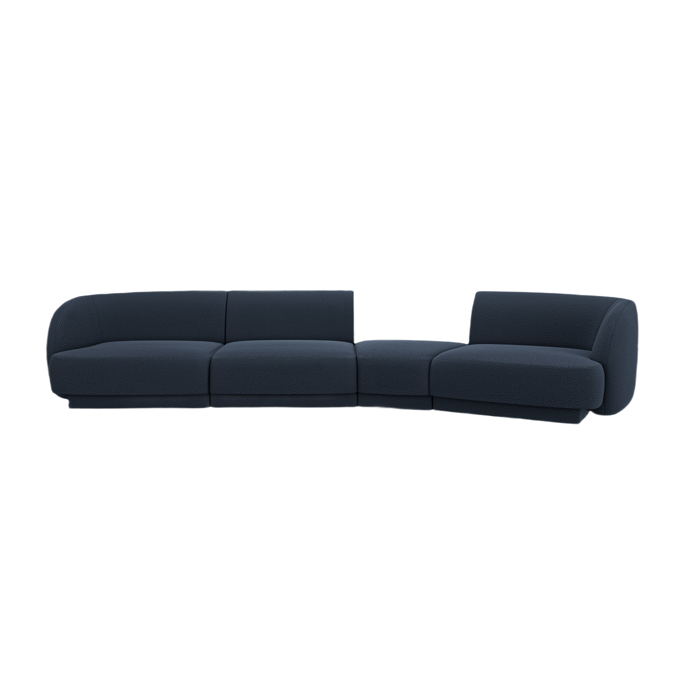 Modular Sofa rechtsseitig für 6 Personen MILEY dunkelblau Boucle